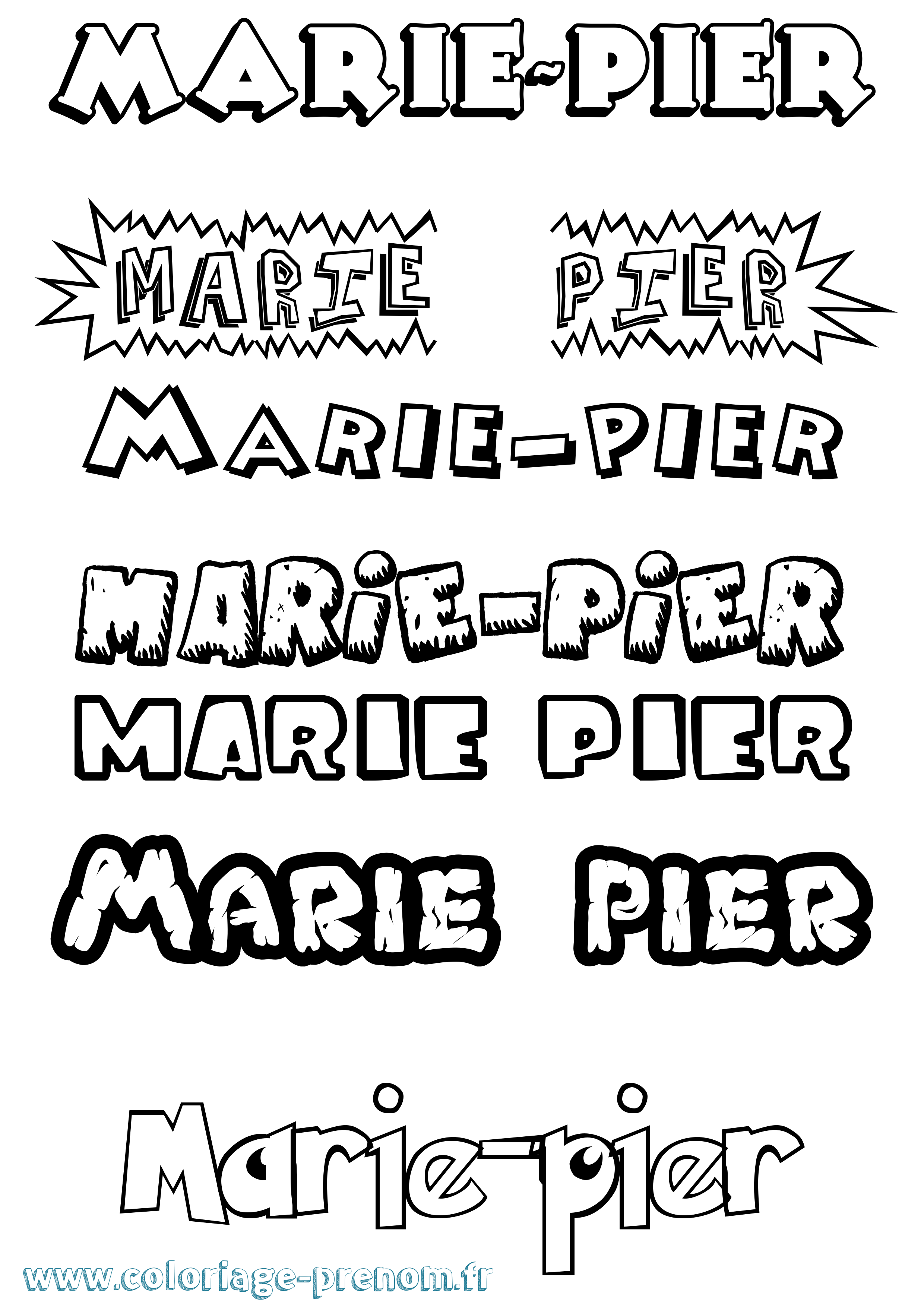 Coloriage Marie-Pier Dessin Animé Coloriage prénom Marie-Pier Dessin Animé