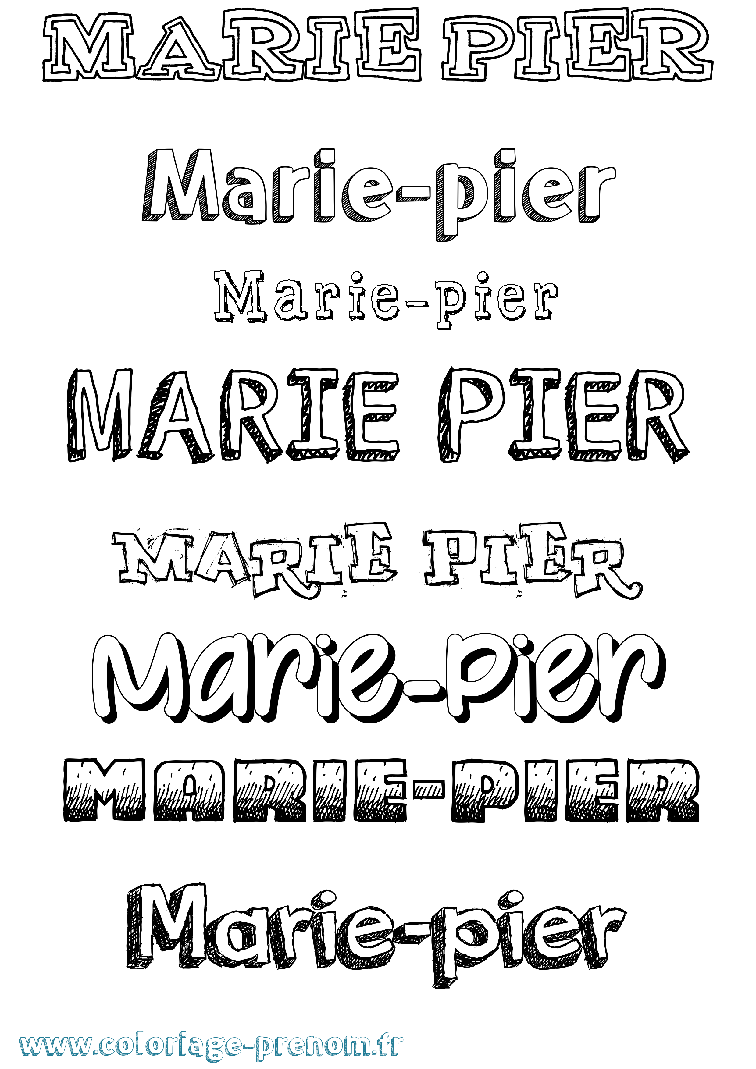 Coloriage Marie-Pier Dessiné Coloriage prénom Marie-Pier Dessiné