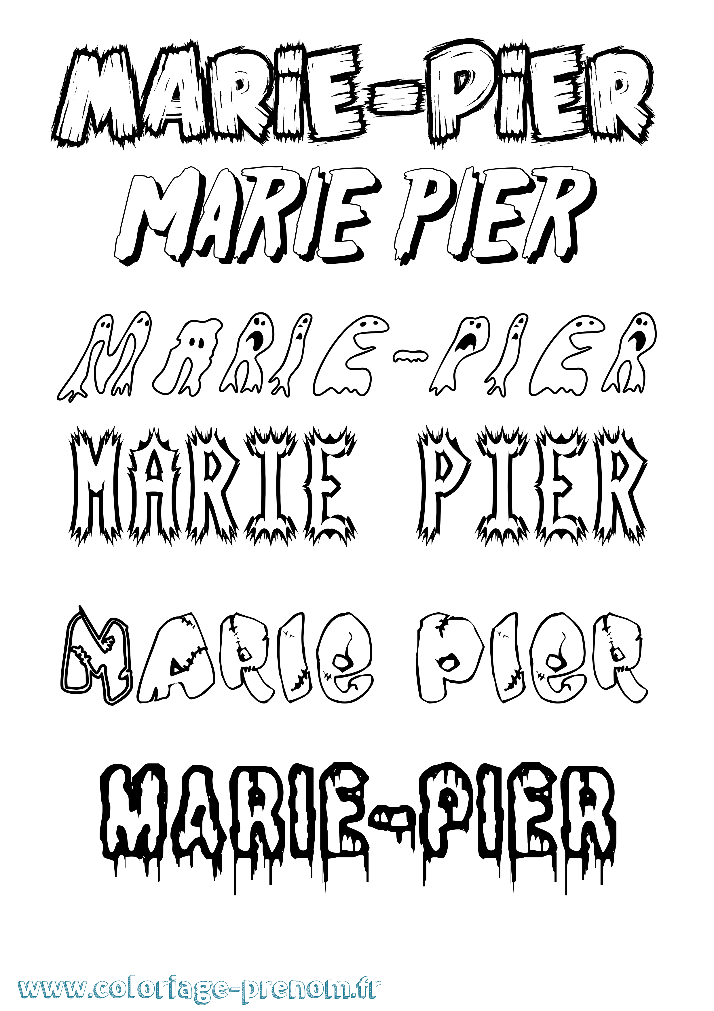 Coloriage Marie-Pier Frisson Coloriage prénom Marie-Pier Frisson