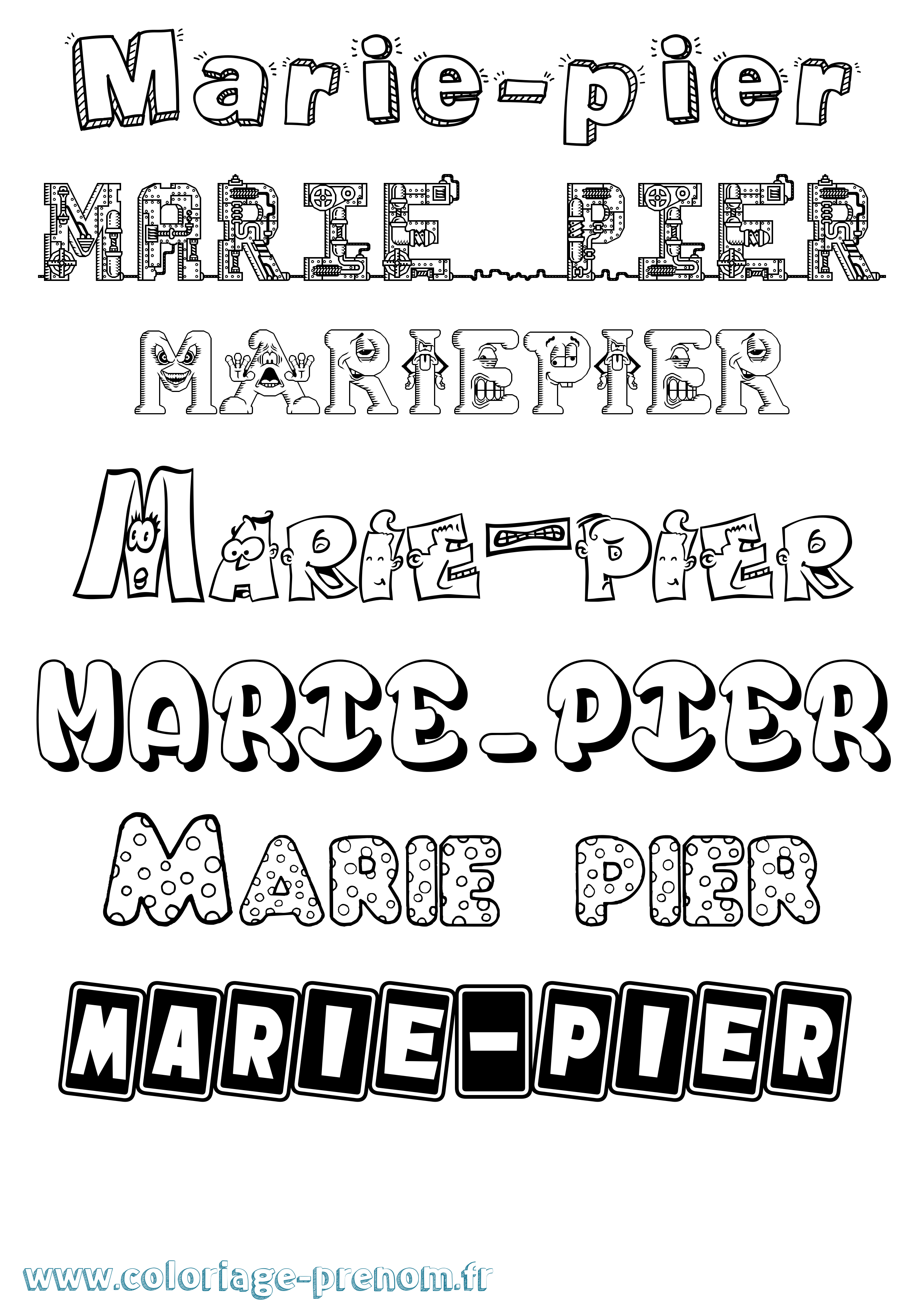 Coloriage Marie-Pier Fun Coloriage prénom Marie-Pier Fun