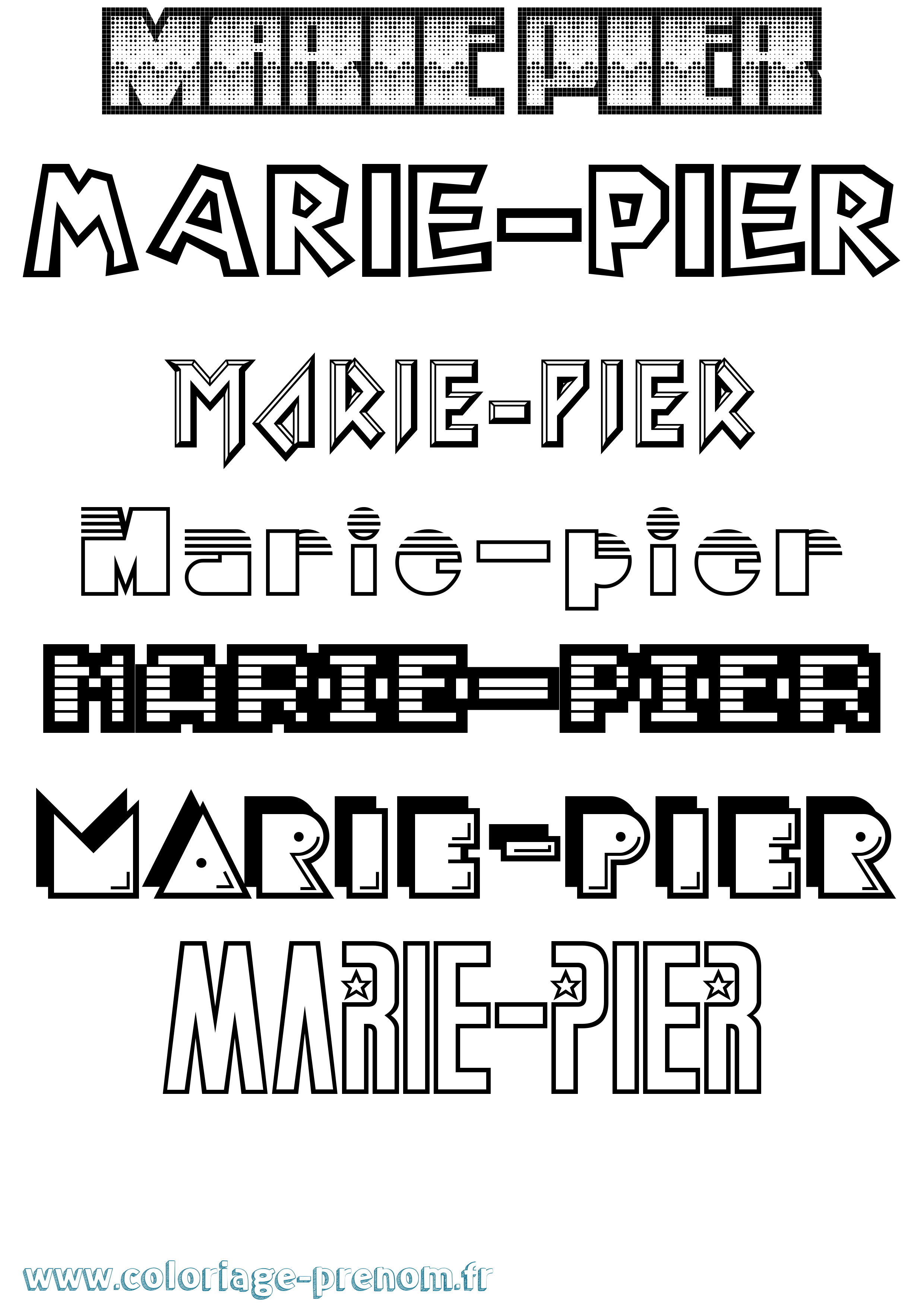Coloriage Marie-Pier Jeux Vidéos Coloriage prénom Marie-Pier Jeux Vidéos