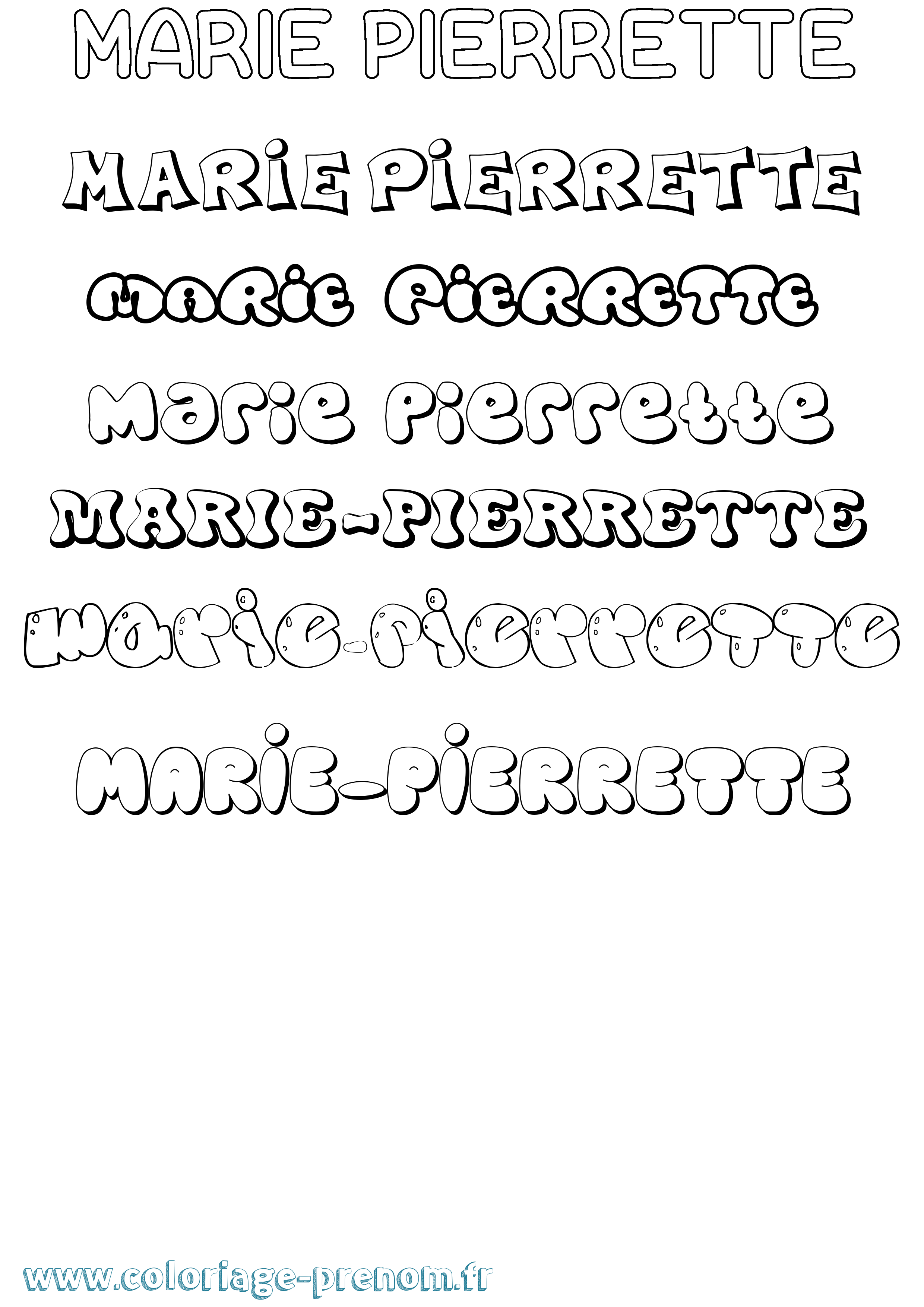 Coloriage Marie-Pierrette Bubble Coloriage prénom Marie-Pierrette Bubble