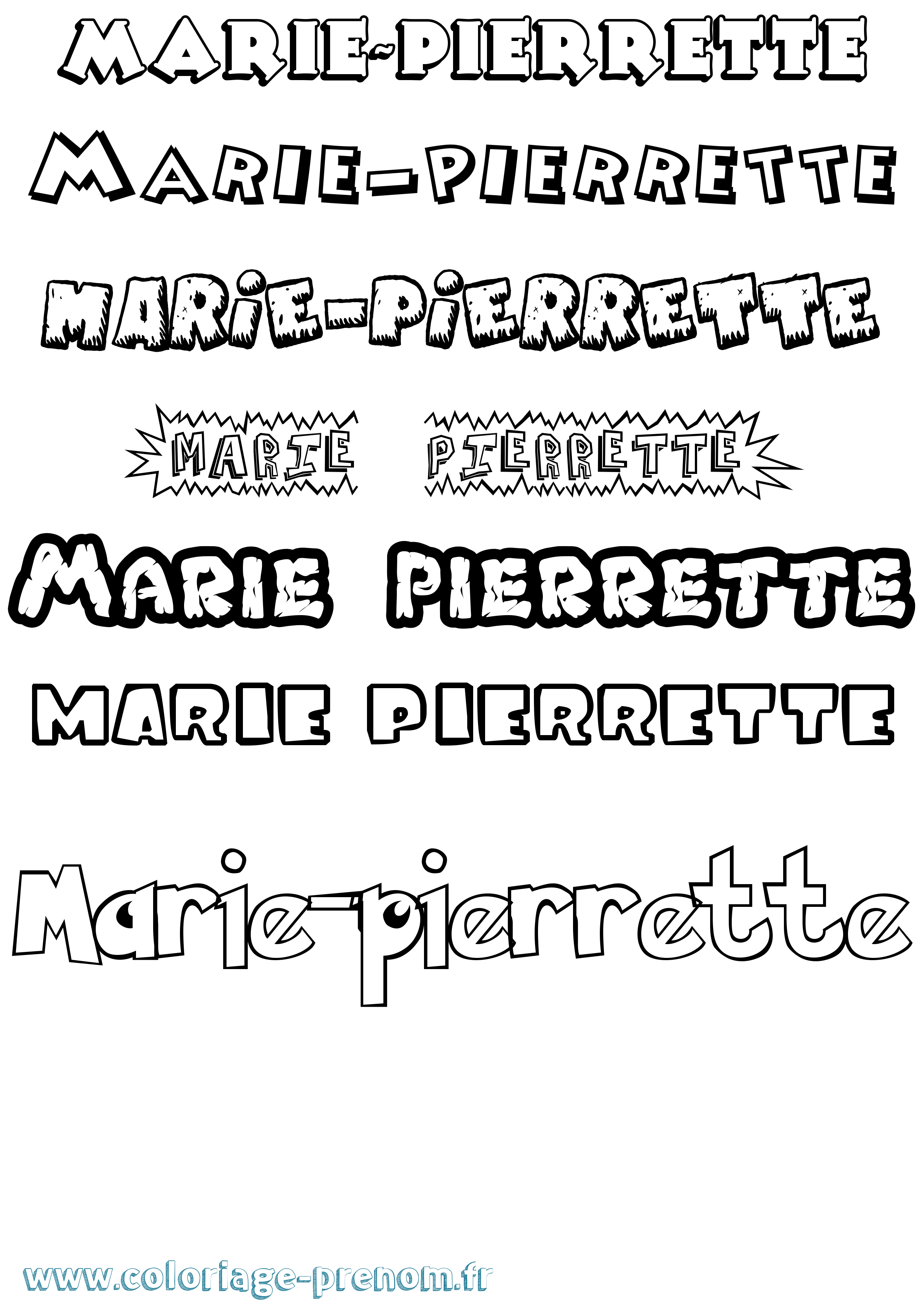 Coloriage Marie-Pierrette Dessin Animé Coloriage prénom Marie-Pierrette Dessin Animé
