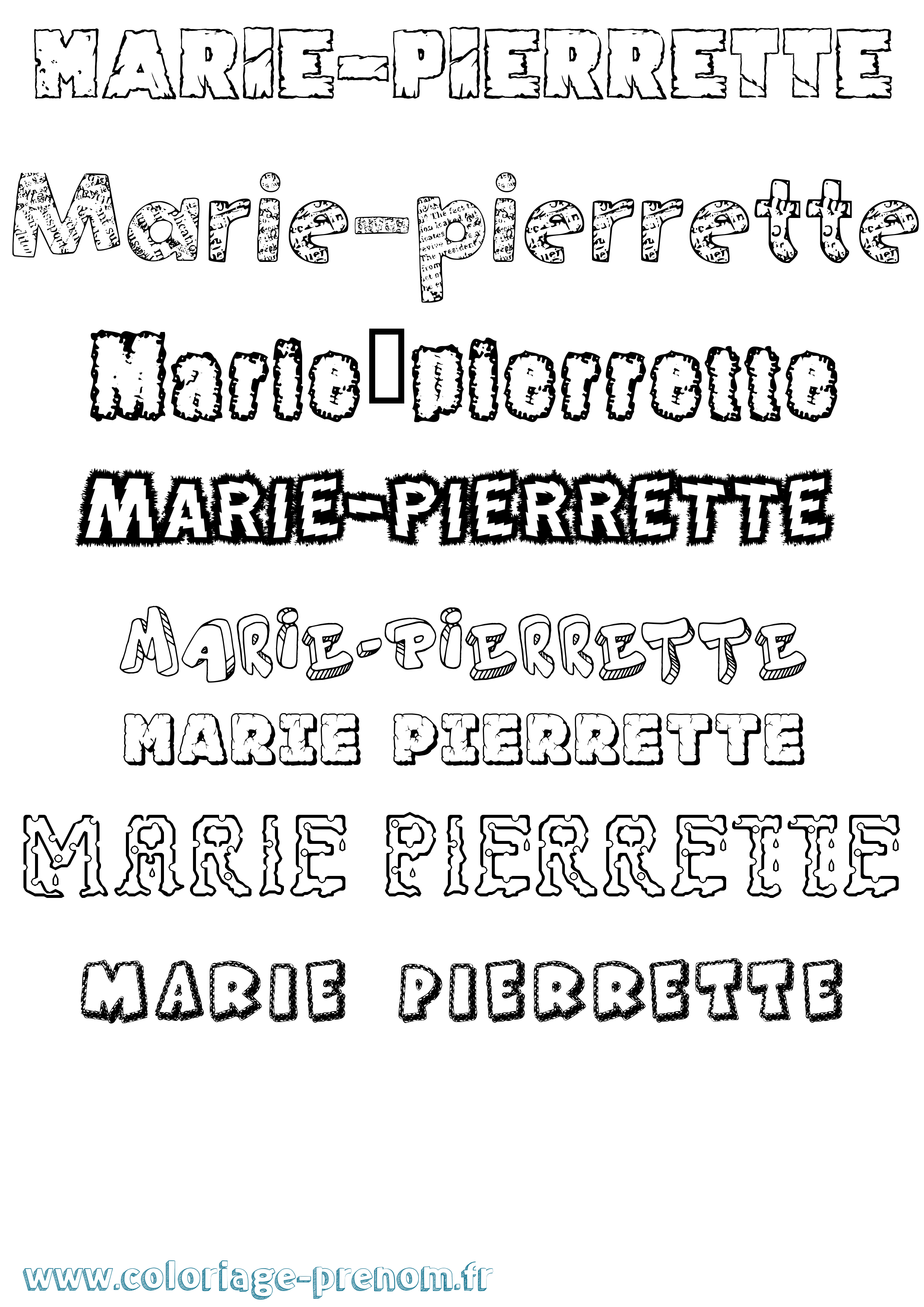 Coloriage Marie-Pierrette Destructuré Coloriage prénom Marie-Pierrette Destructuré
