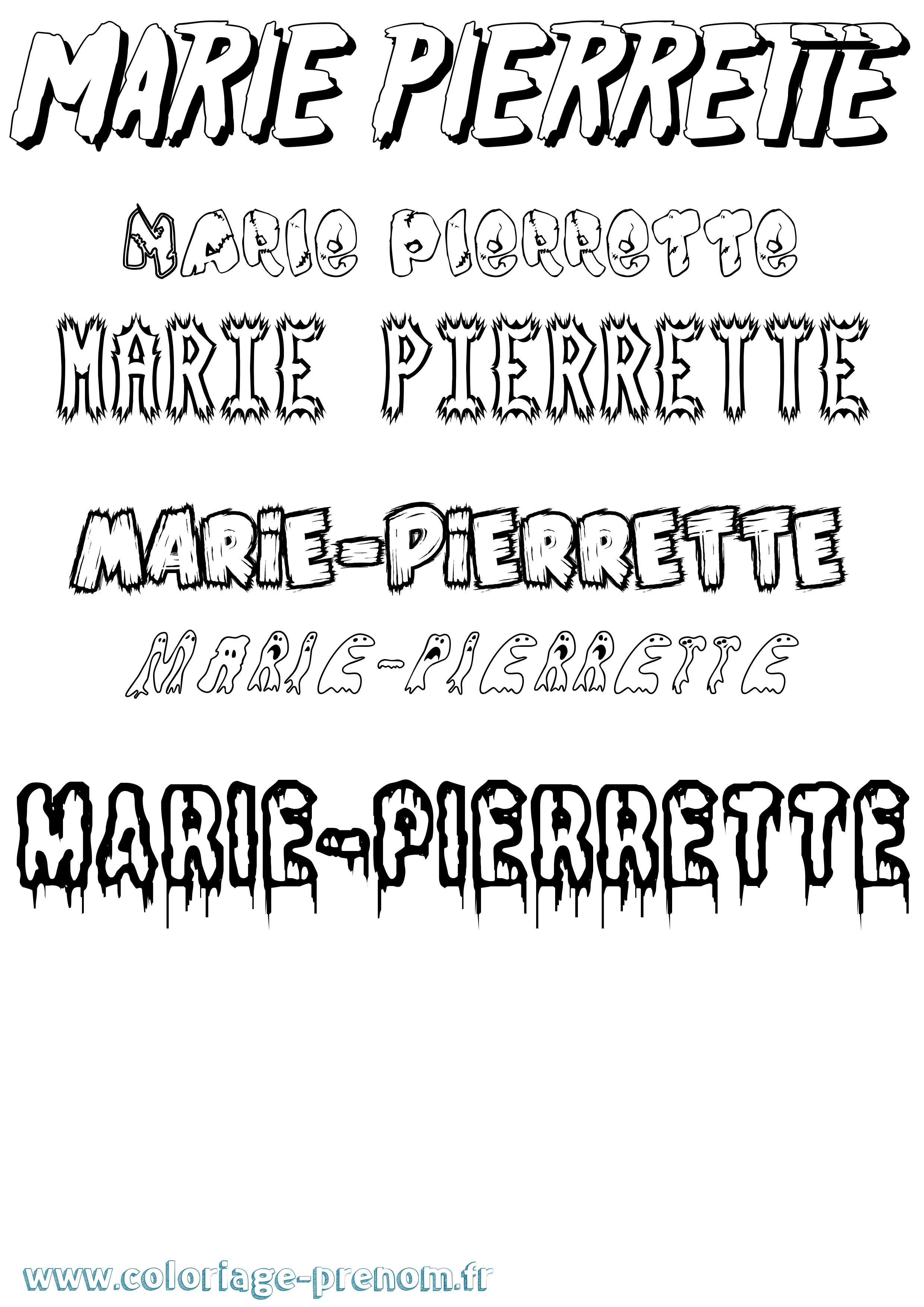 Coloriage Marie-Pierrette Frisson Coloriage prénom Marie-Pierrette Frisson