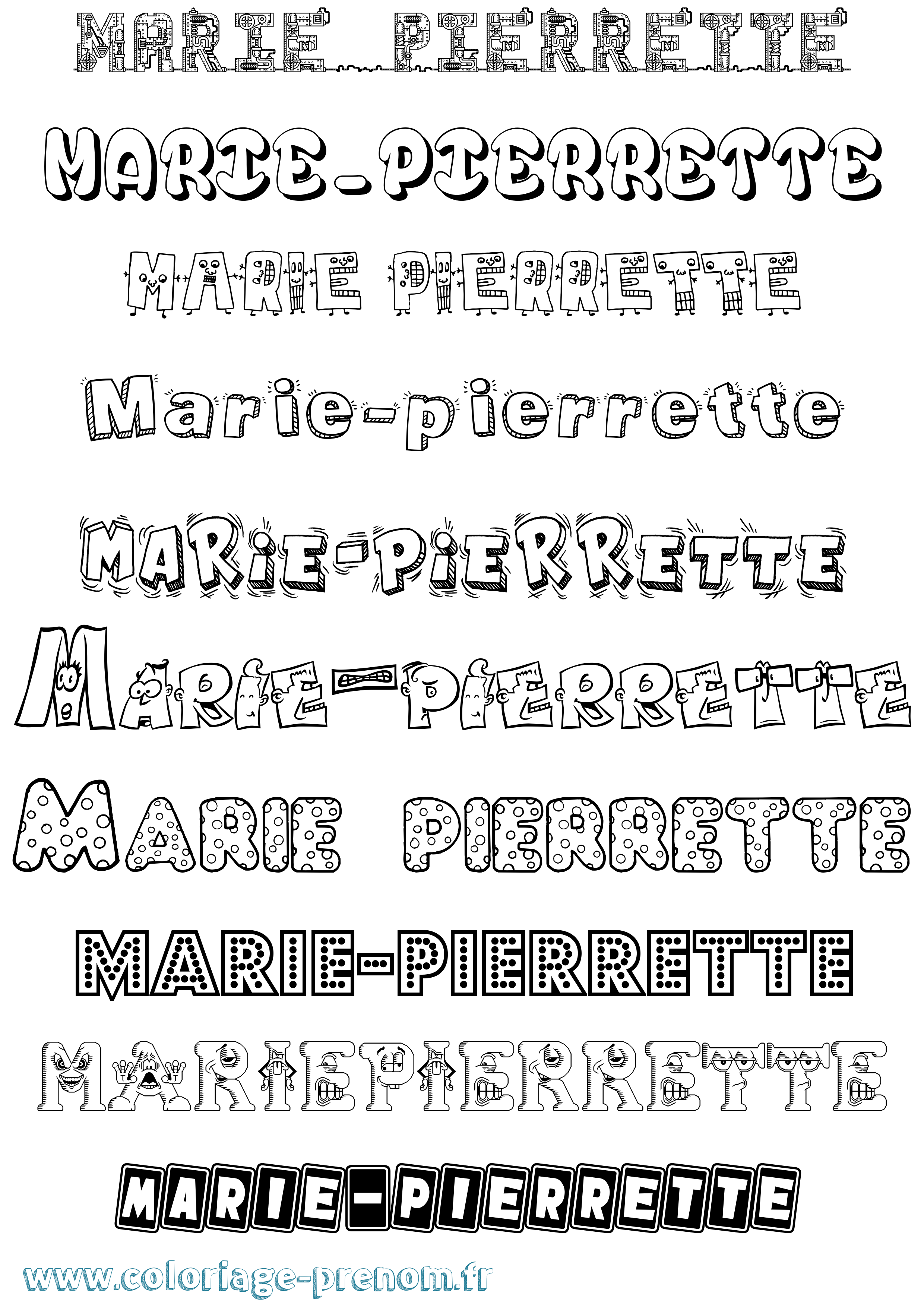 Coloriage Marie-Pierrette Fun Coloriage prénom Marie-Pierrette Fun