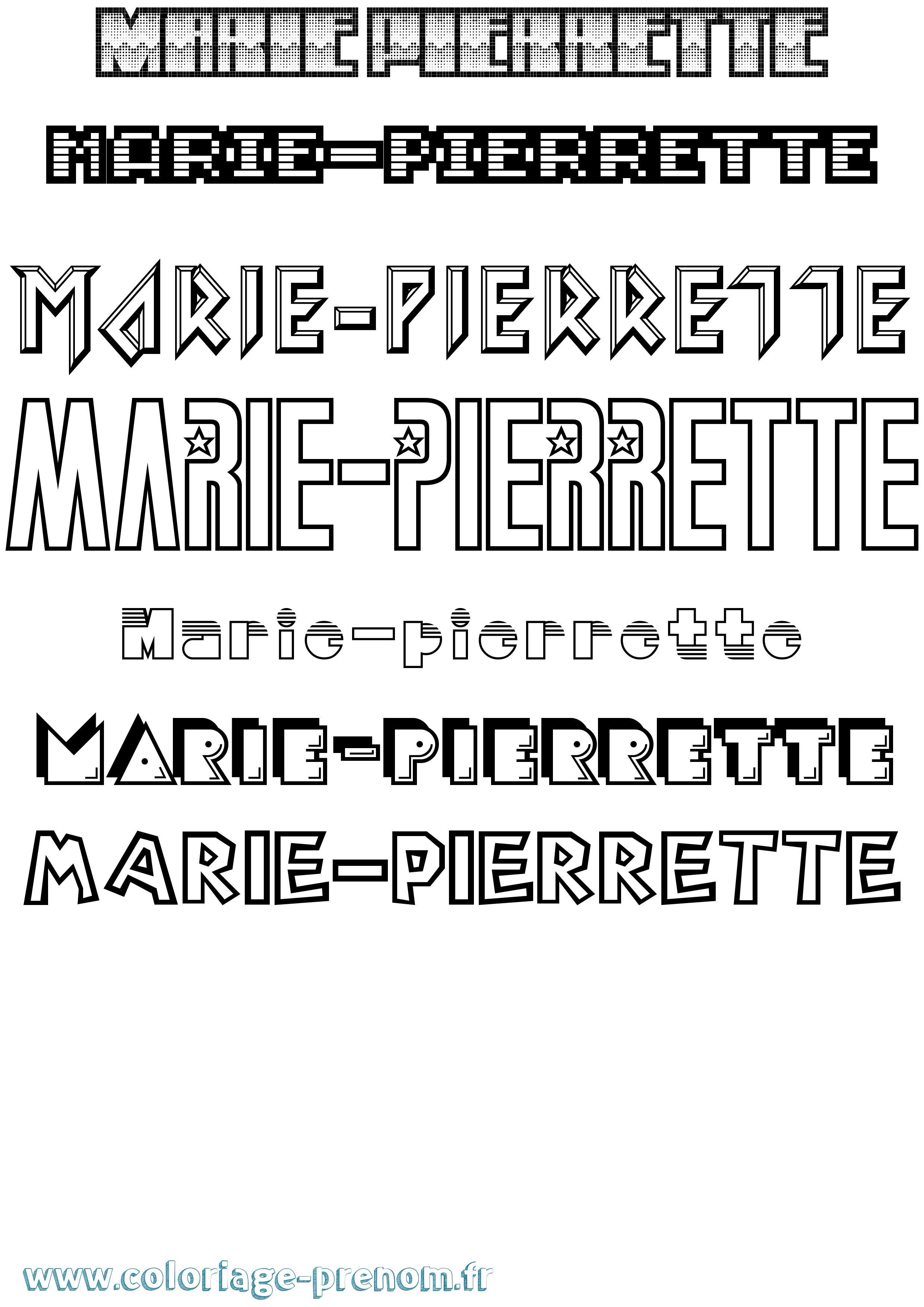 Coloriage Marie-Pierrette Jeux Vidéos Coloriage prénom Marie-Pierrette Jeux Vidéos