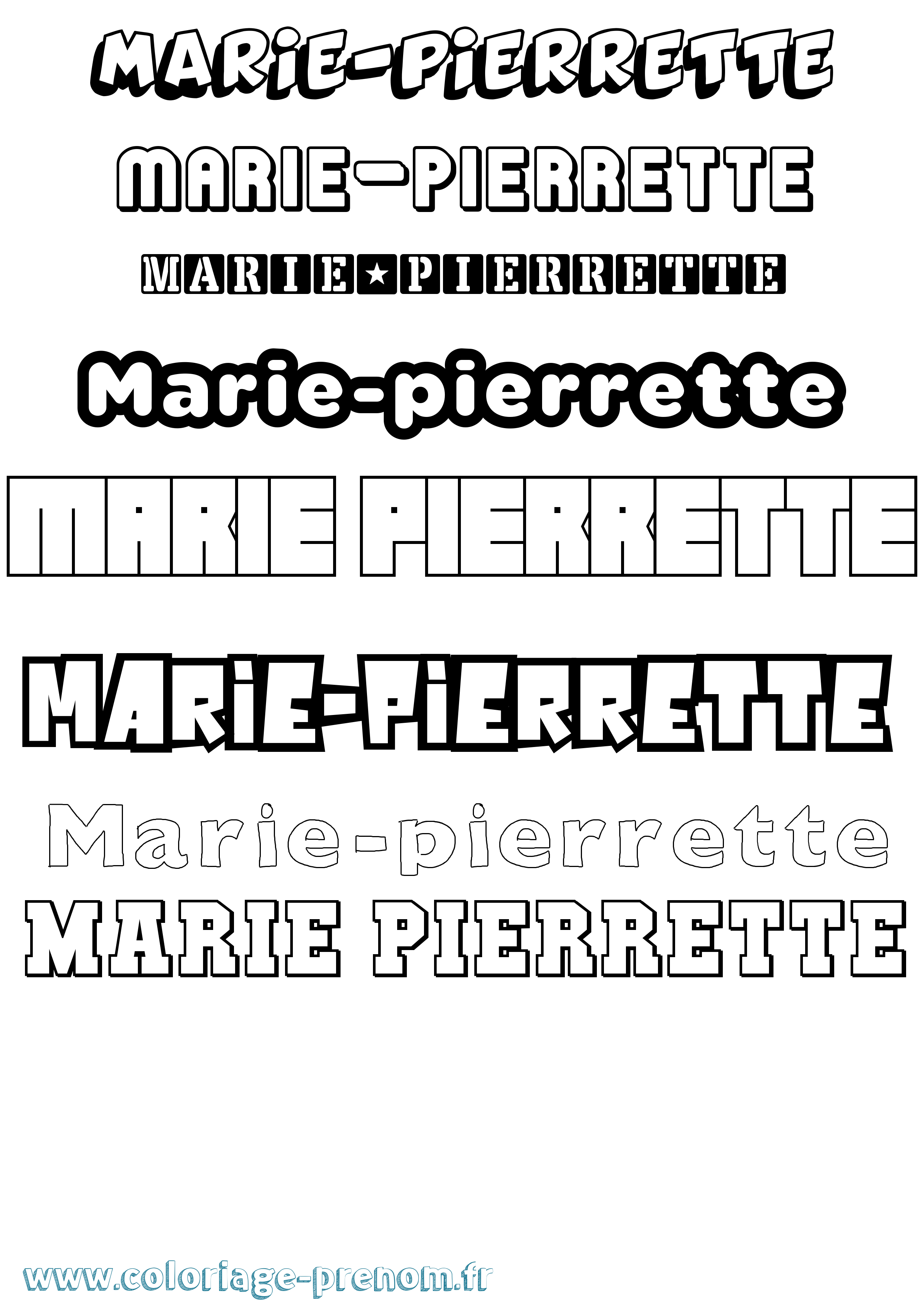Coloriage Marie-Pierrette Simple Coloriage prénom Marie-Pierrette Simple