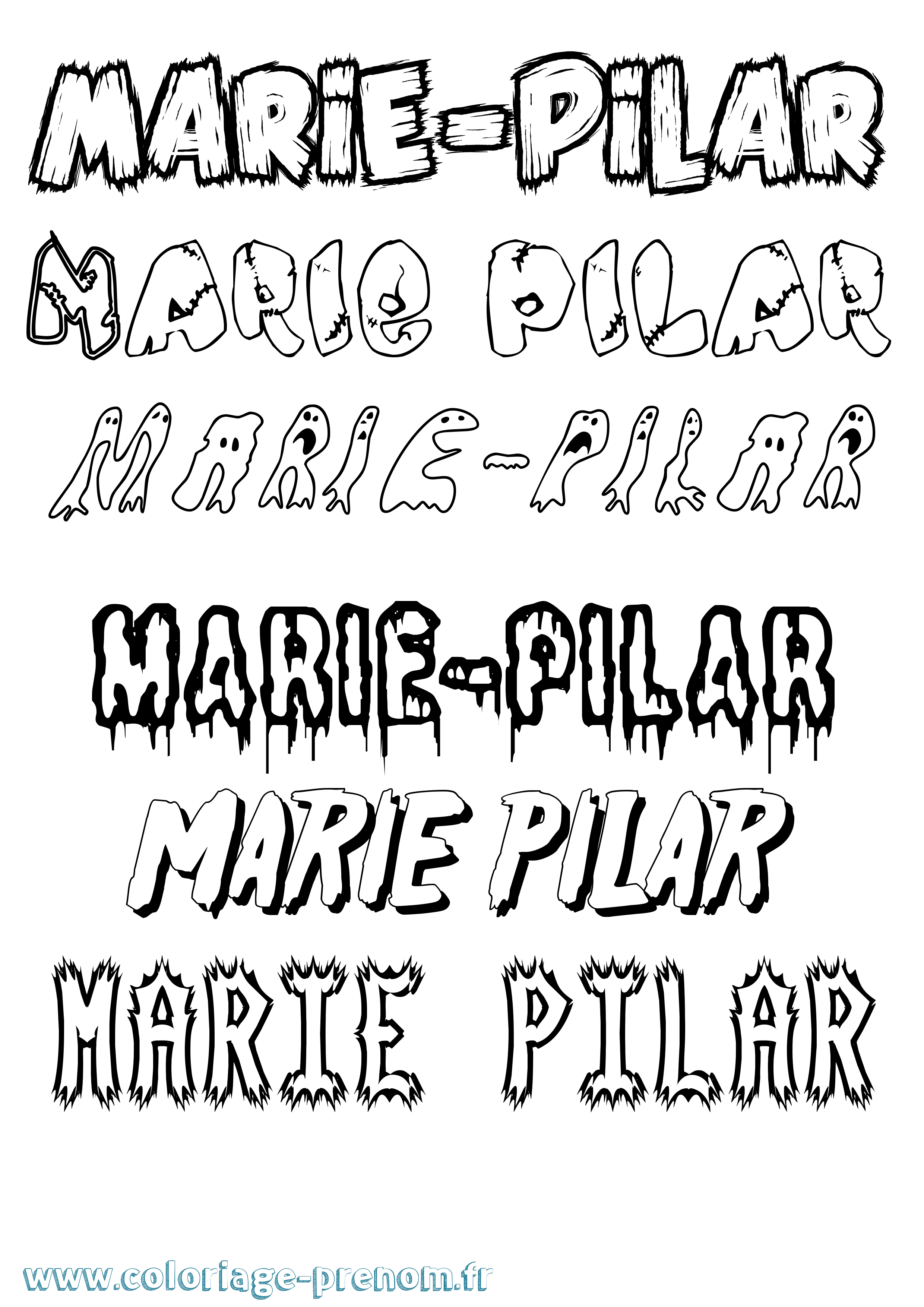 Coloriage Marie-Pilar Frisson Coloriage prénom Marie-Pilar Frisson