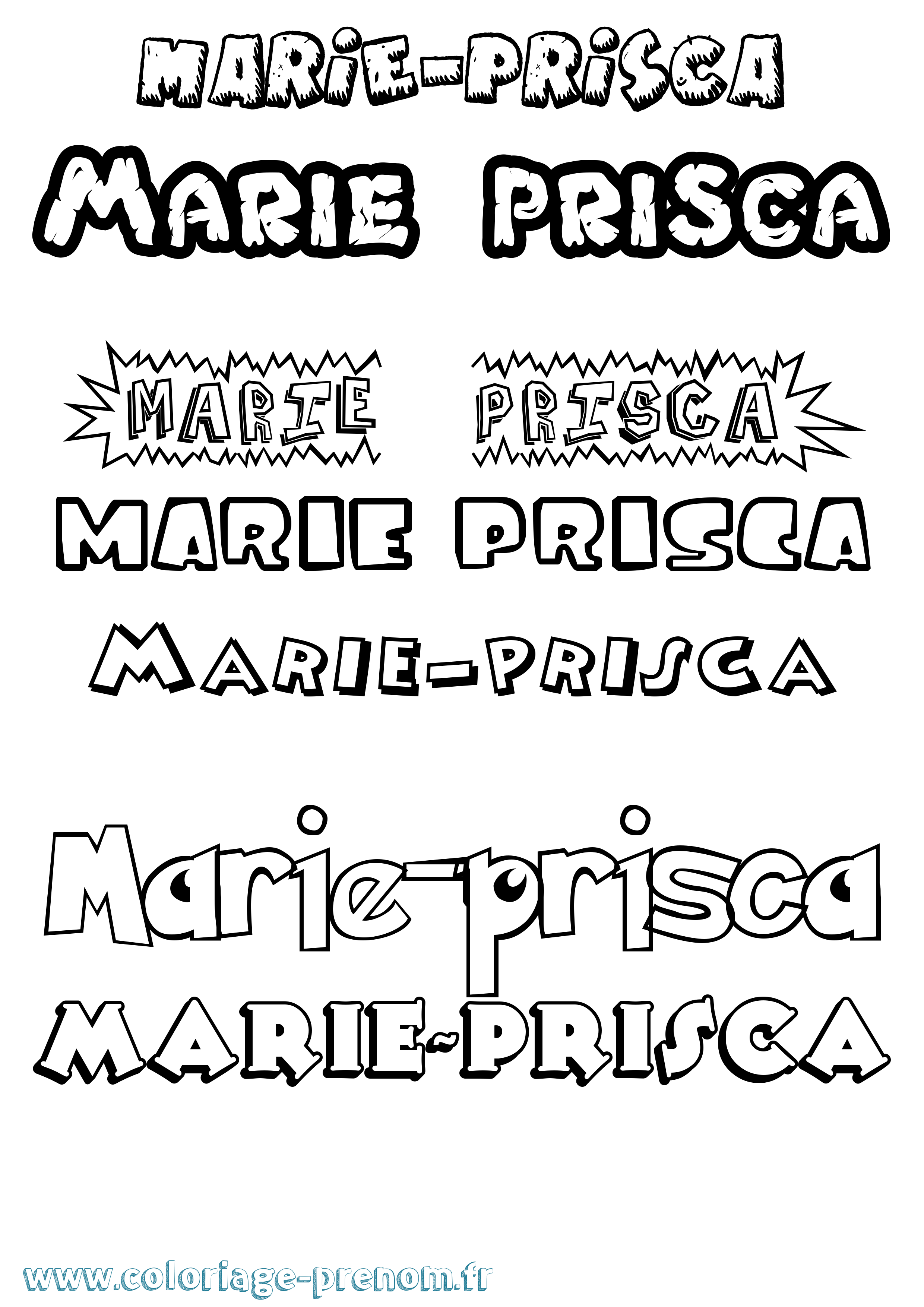 Coloriage Marie-Prisca Dessin Animé Coloriage prénom Marie-Prisca Dessin Animé
