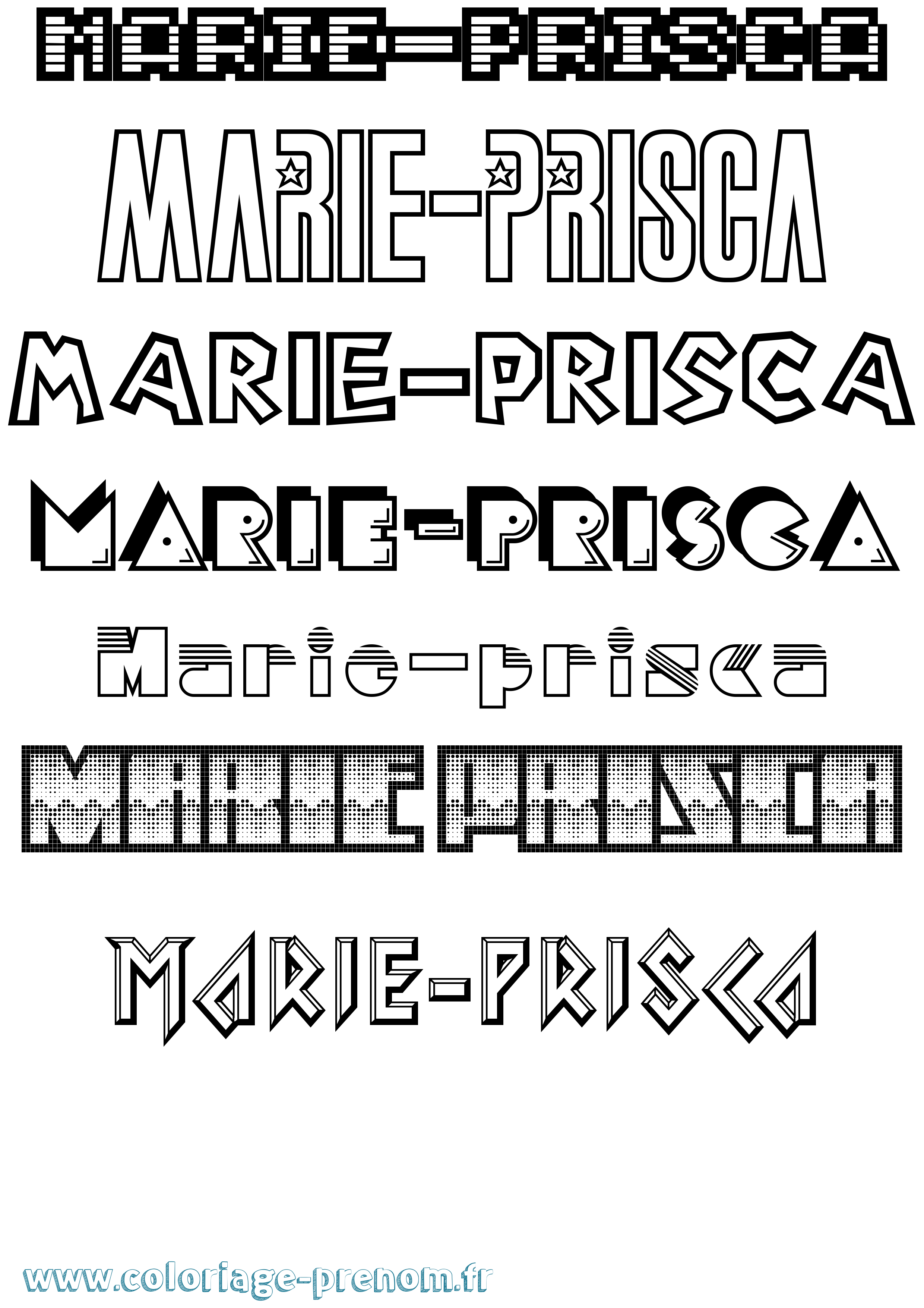 Coloriage Marie-Prisca Jeux Vidéos Coloriage prénom Marie-Prisca Jeux Vidéos