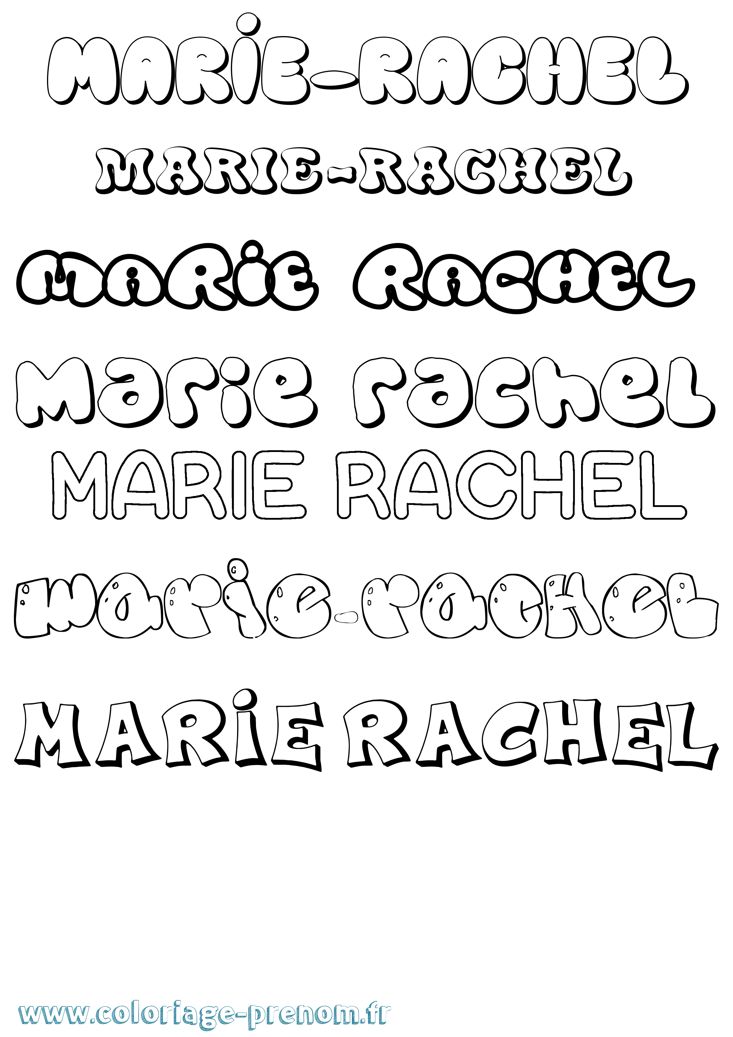 Coloriage Marie-Rachel Bubble Coloriage prénom Marie-Rachel Bubble