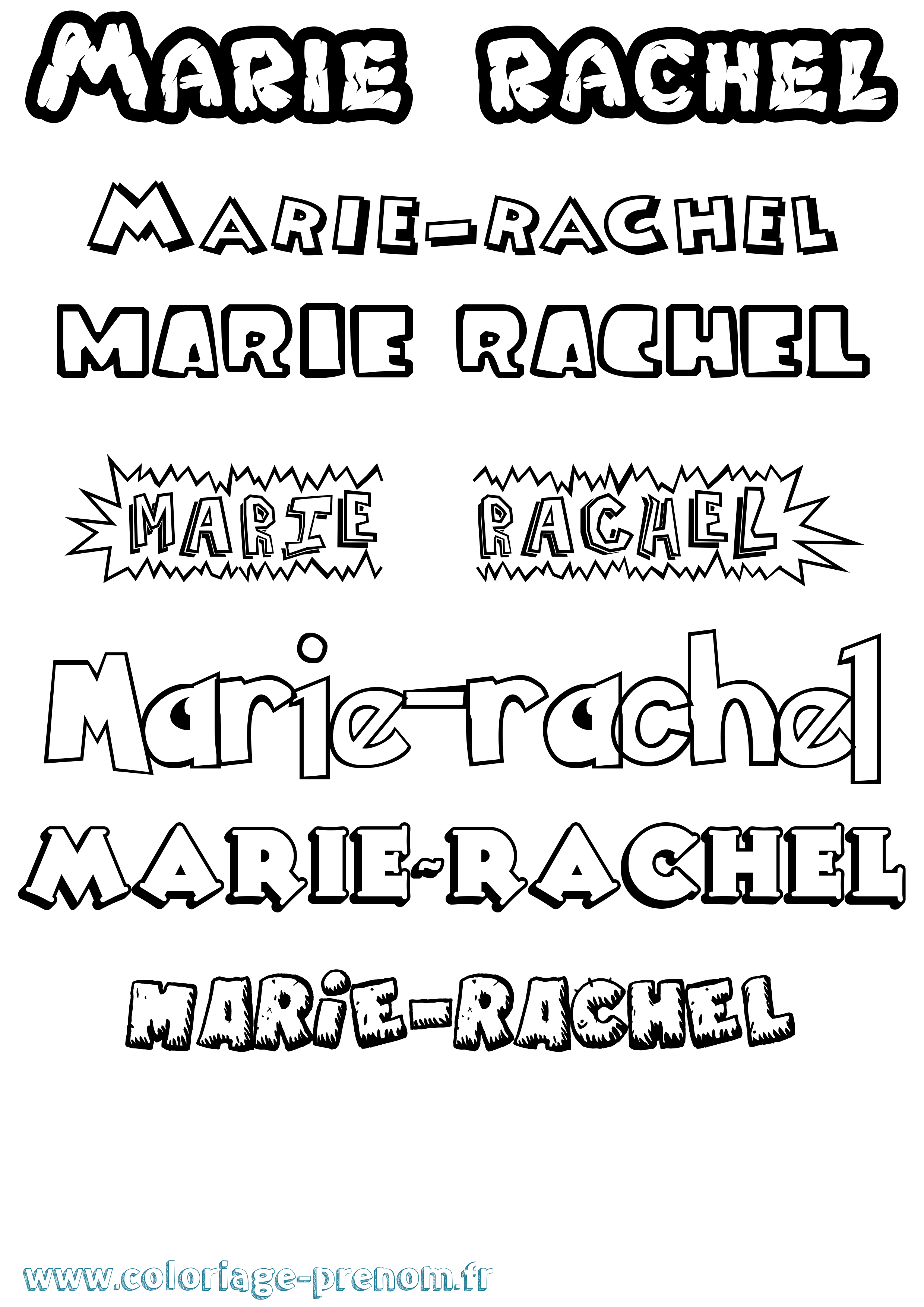 Coloriage Marie-Rachel Dessin Animé Coloriage prénom Marie-Rachel Dessin Animé