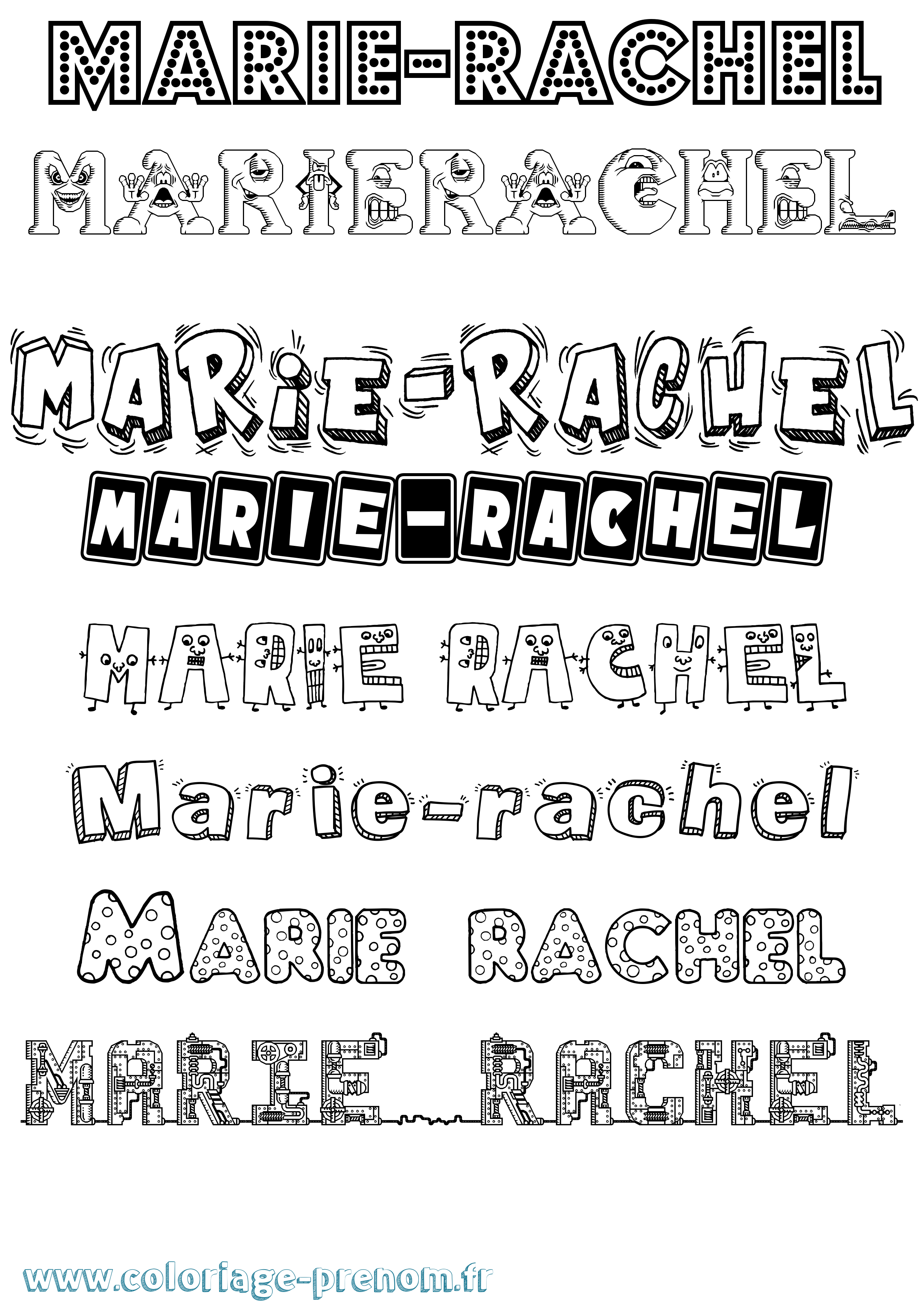 Coloriage Marie-Rachel Fun Coloriage prénom Marie-Rachel Fun