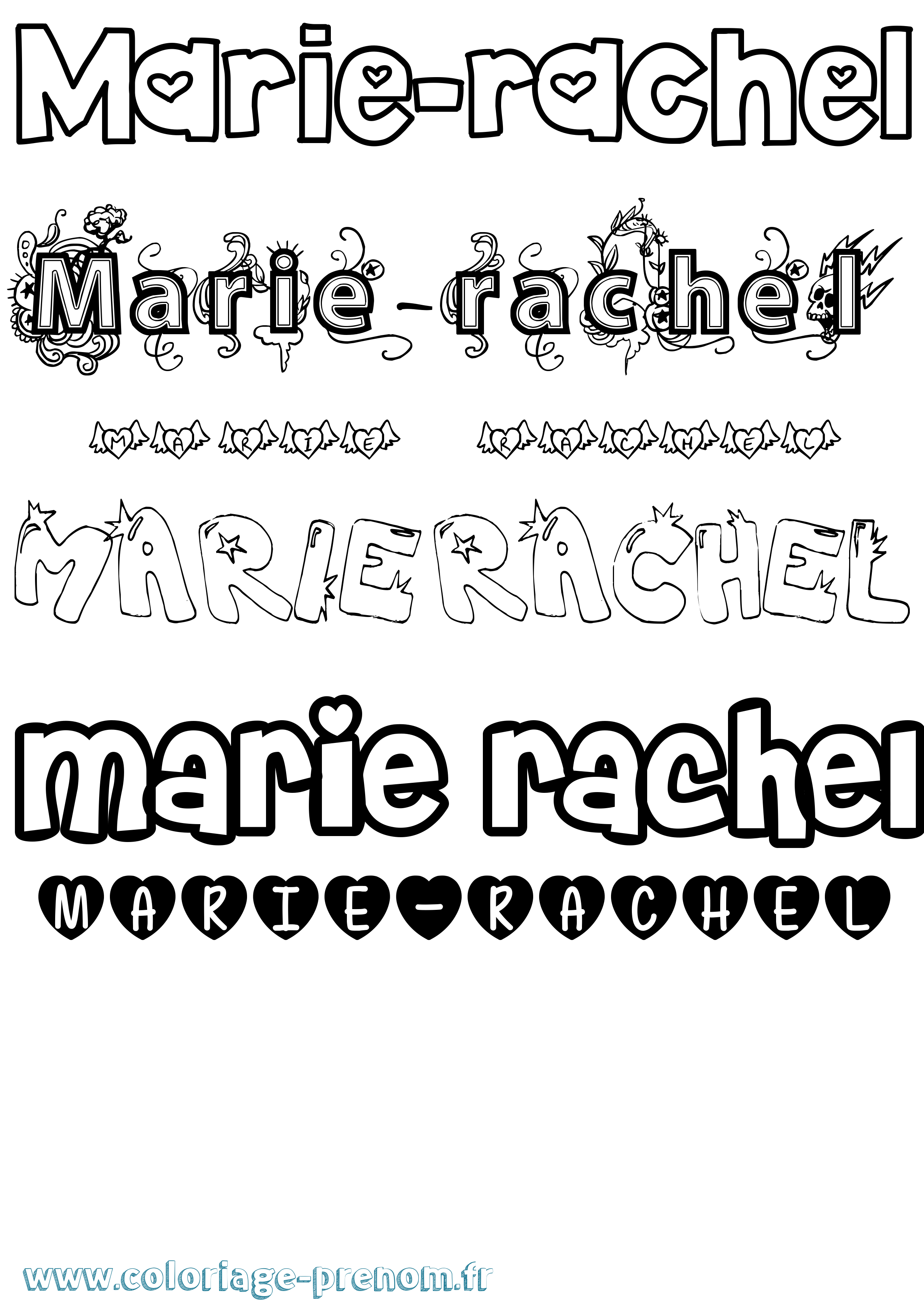 Coloriage Marie-Rachel Girly Coloriage prénom Marie-Rachel Girly