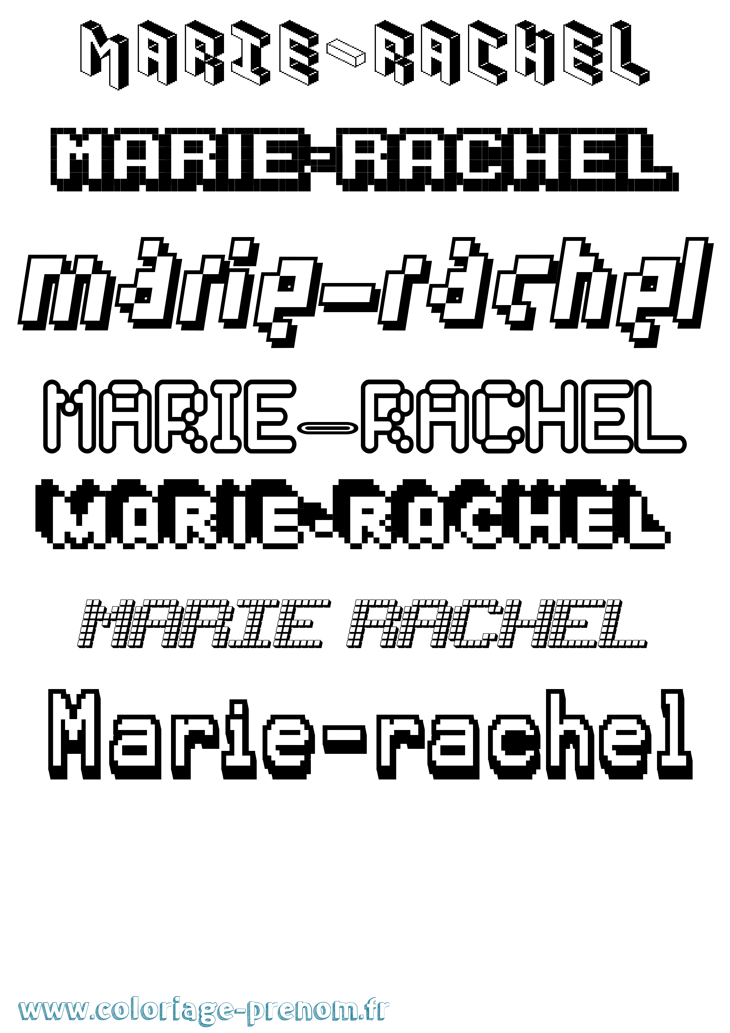 Coloriage Marie-Rachel Pixel Coloriage prénom Marie-Rachel Pixel
