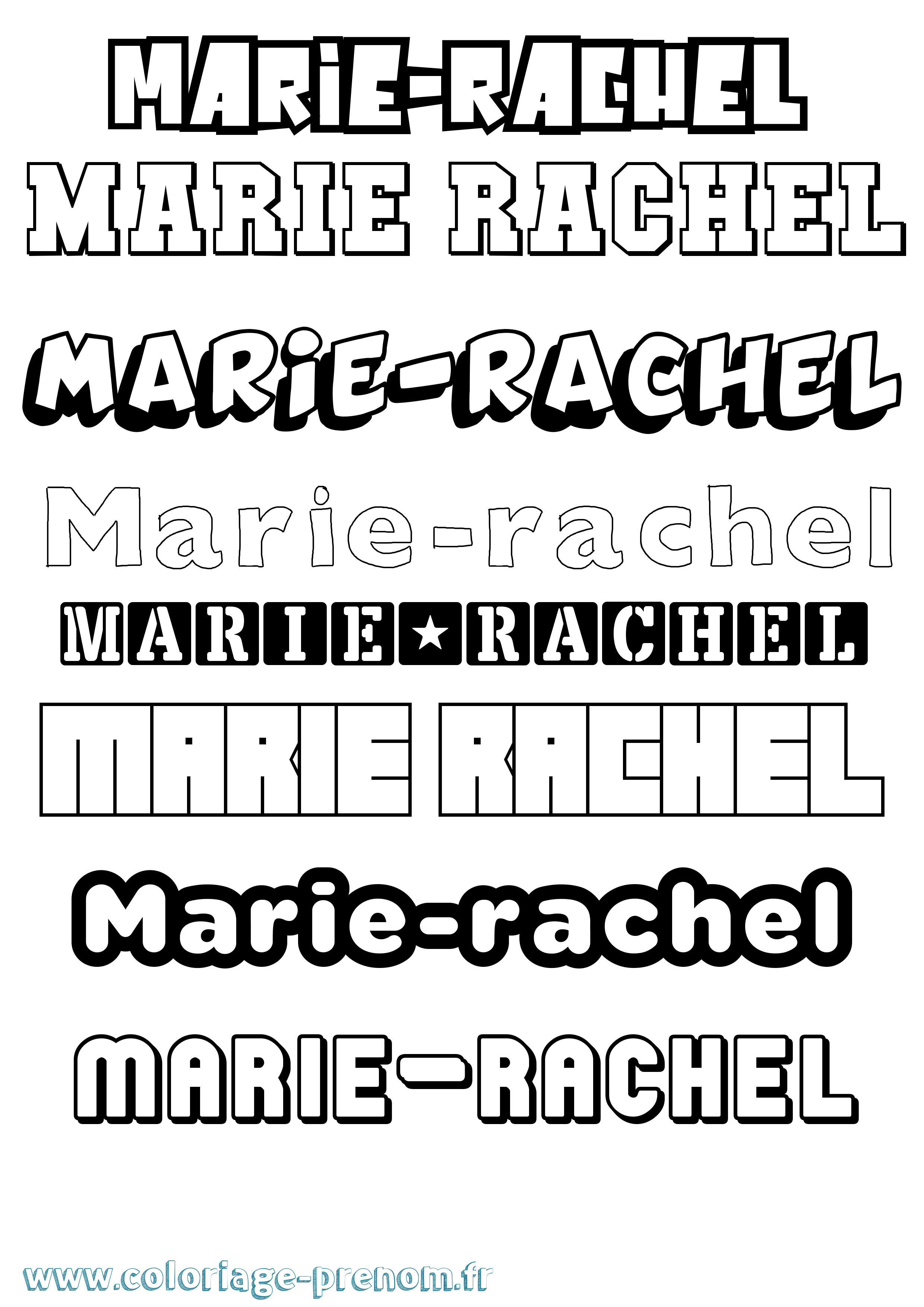 Coloriage Marie-Rachel Simple Coloriage prénom Marie-Rachel Simple