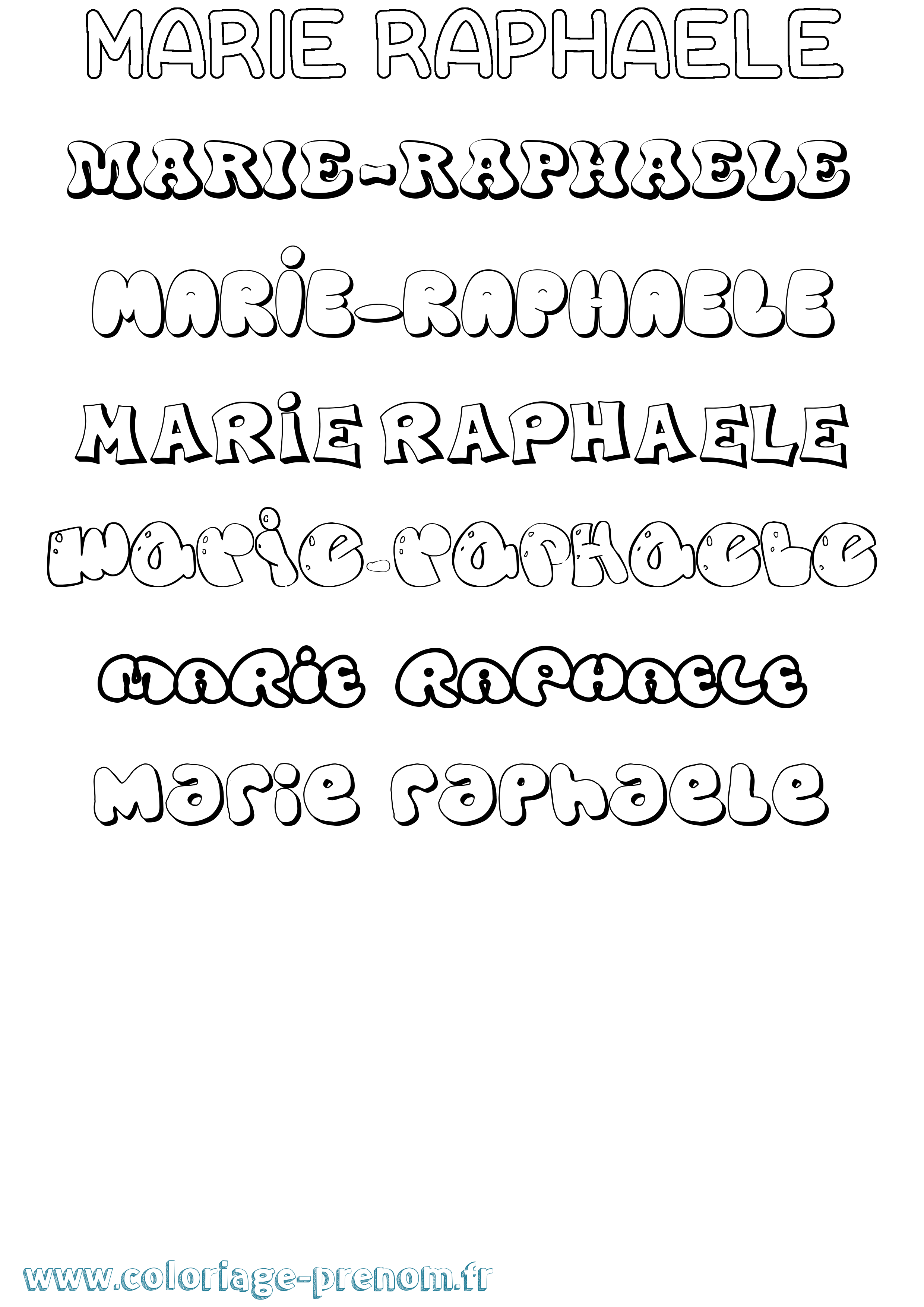Coloriage Marie-Raphaele Bubble Coloriage prénom Marie-Raphaele Bubble