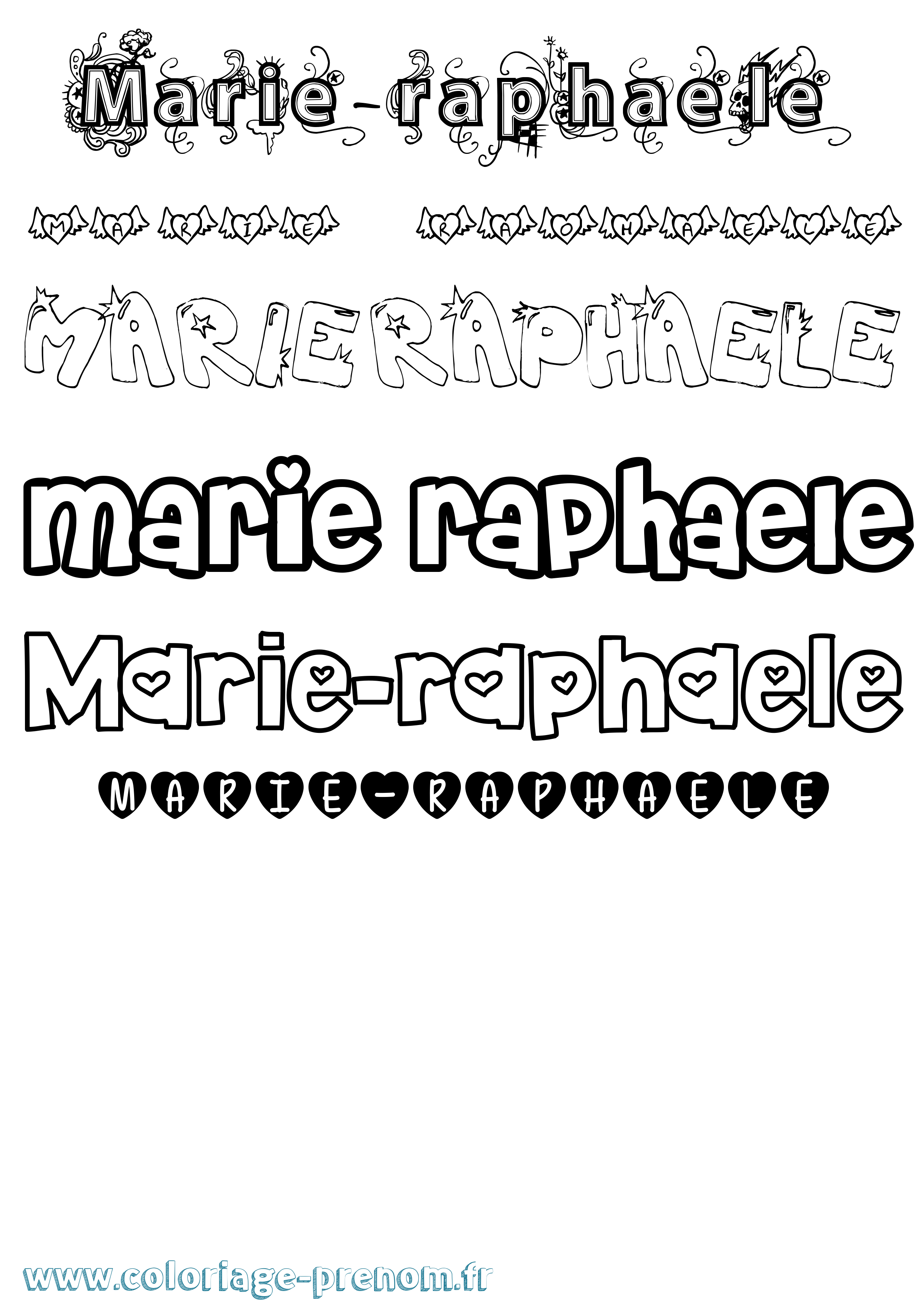 Coloriage Marie-Raphaele Girly Coloriage prénom Marie-Raphaele Girly