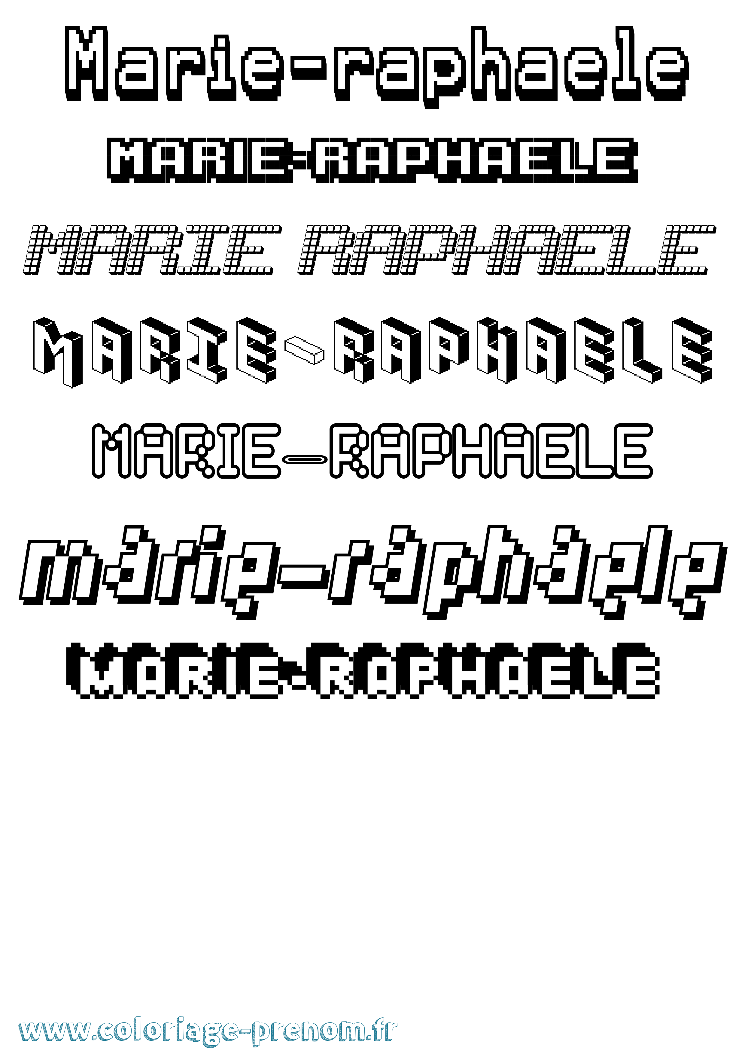 Coloriage Marie-Raphaele Pixel Coloriage prénom Marie-Raphaele Pixel