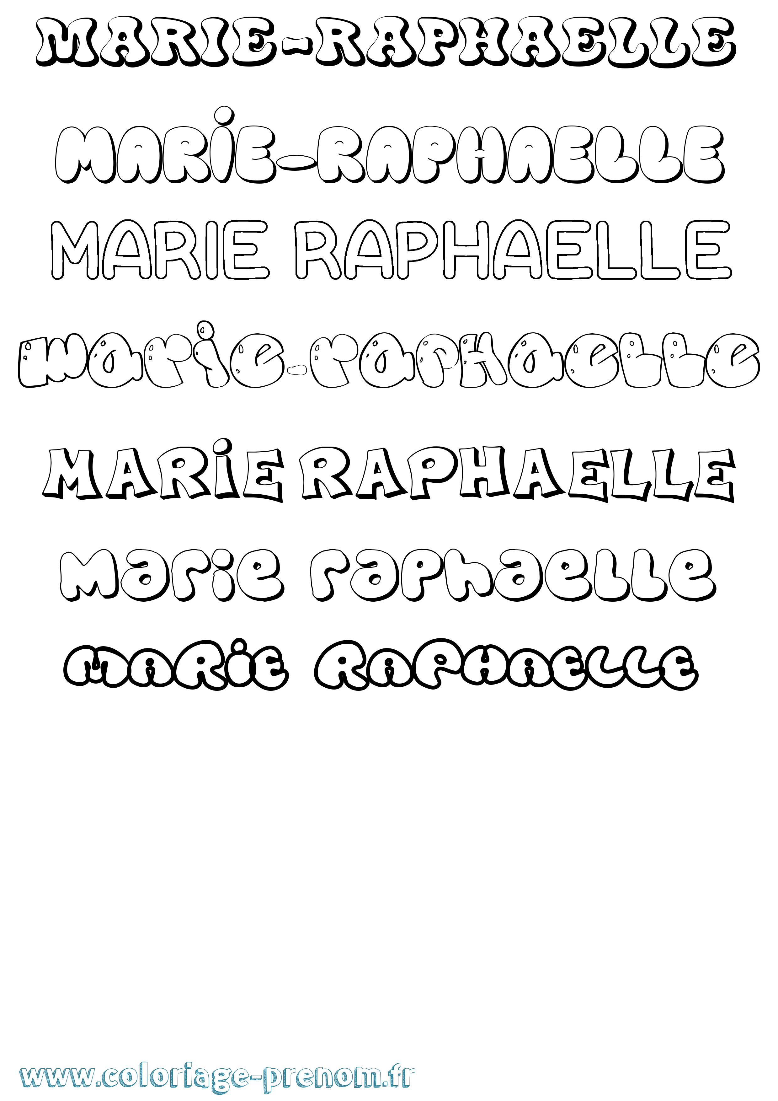 Coloriage Marie-Raphaelle Bubble Coloriage prénom Marie-Raphaelle Bubble