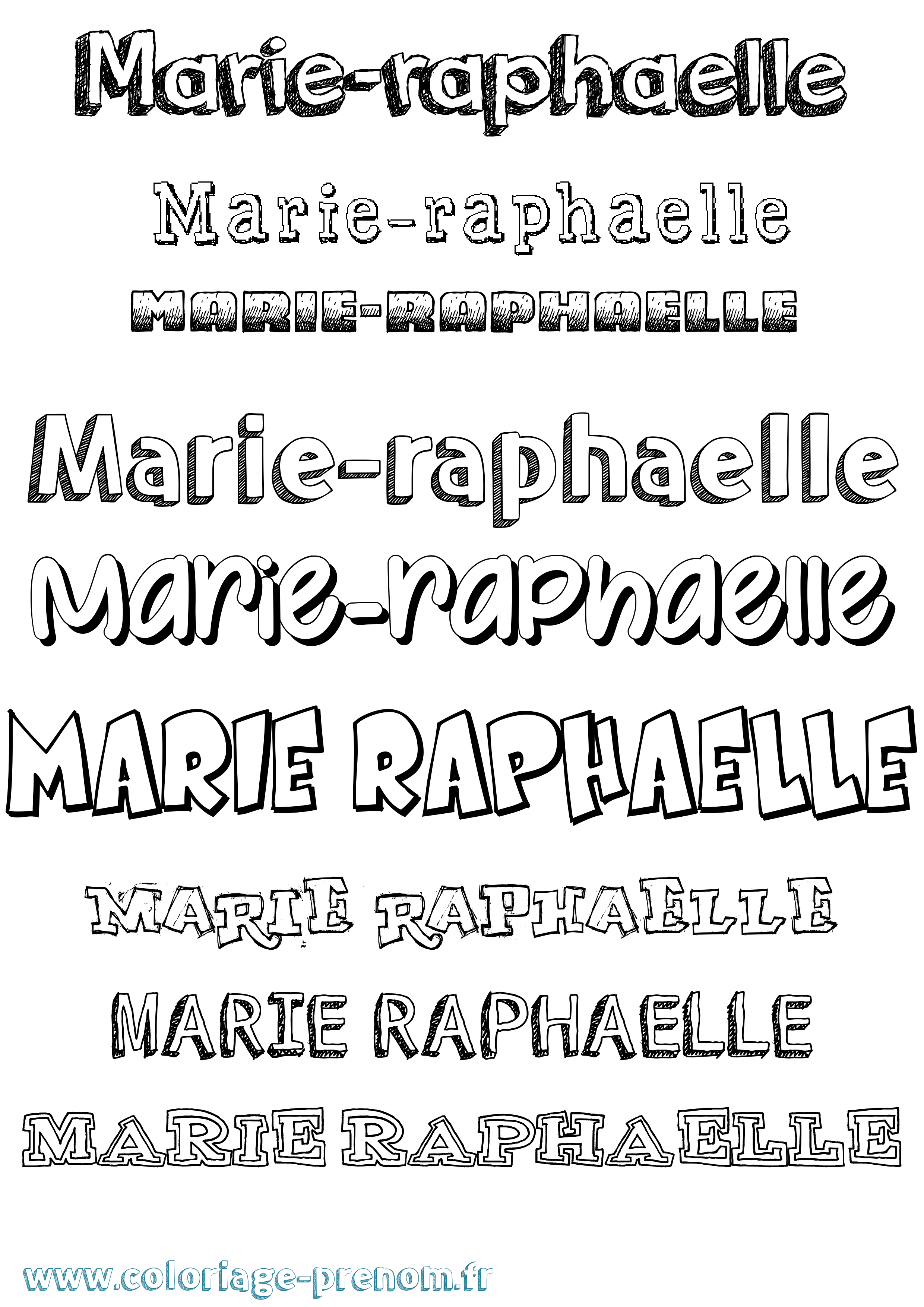 Coloriage Marie-Raphaelle Dessiné Coloriage prénom Marie-Raphaelle Dessiné