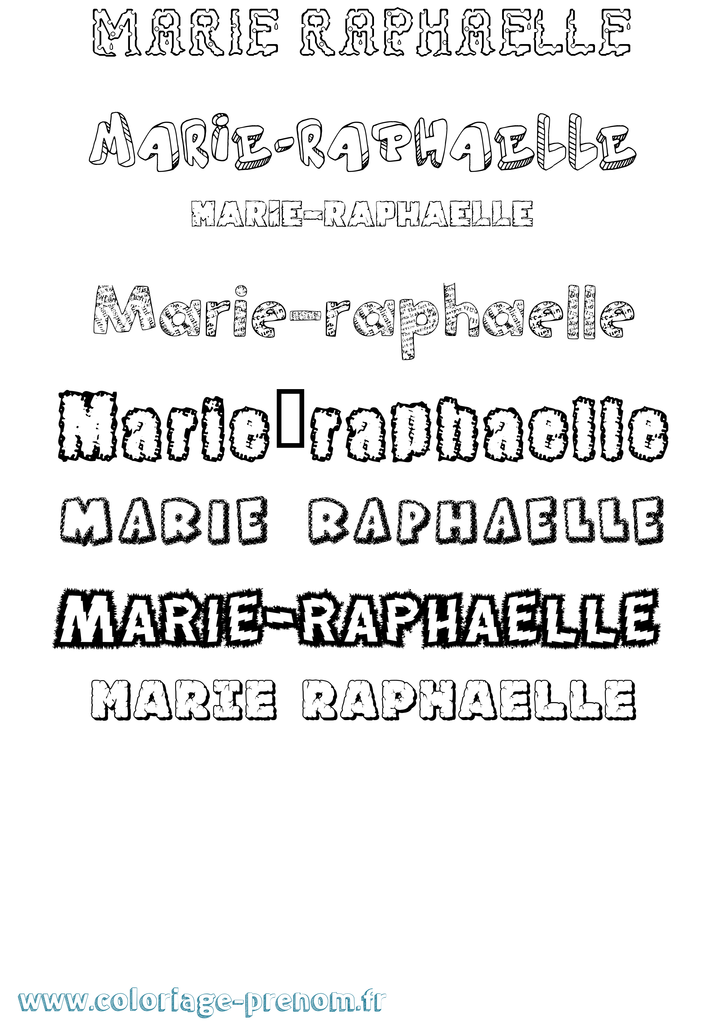 Coloriage Marie-Raphaelle Destructuré Coloriage prénom Marie-Raphaelle Destructuré