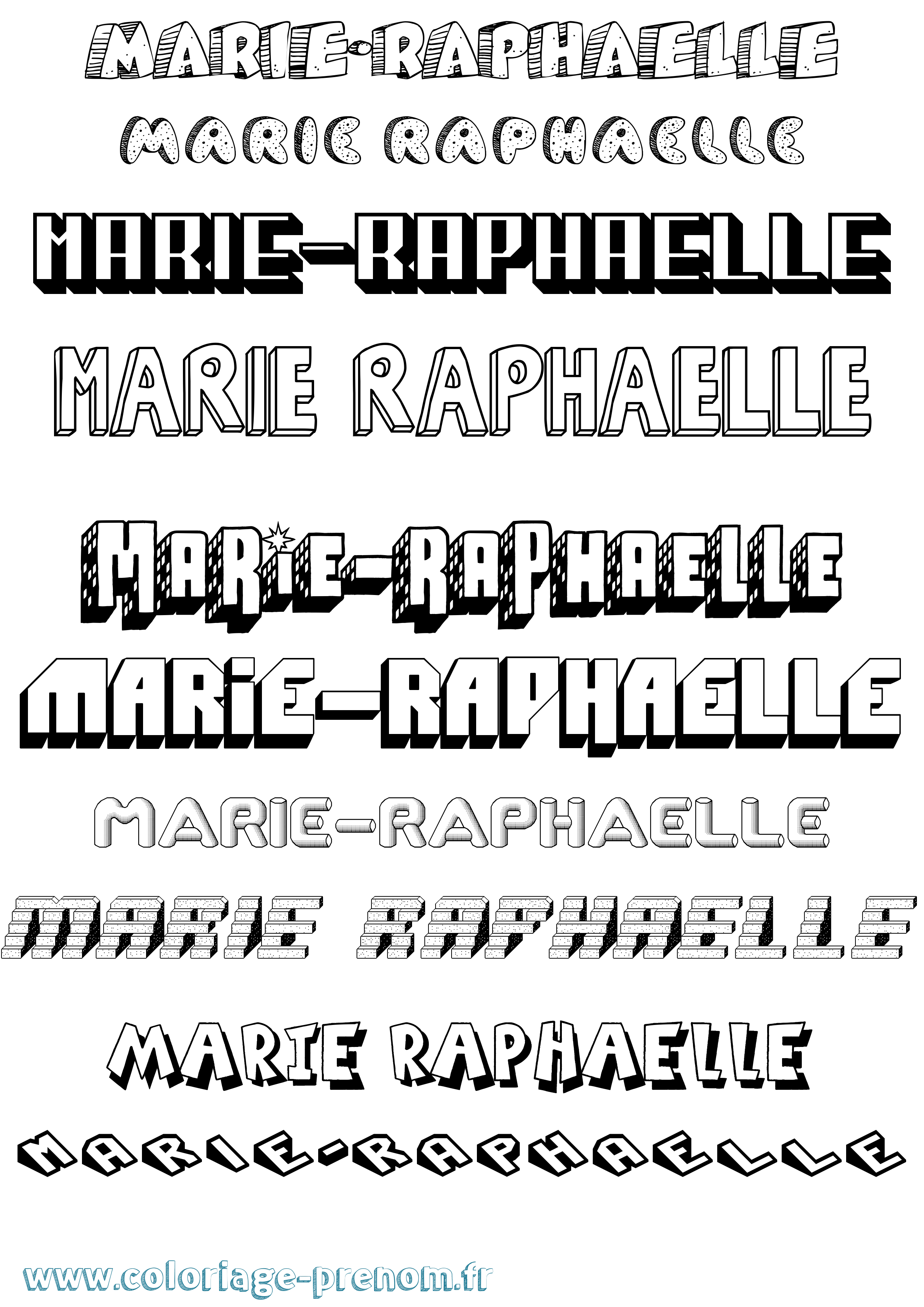 Coloriage Marie-Raphaelle Effet 3D Coloriage prénom Marie-Raphaelle Effet 3D