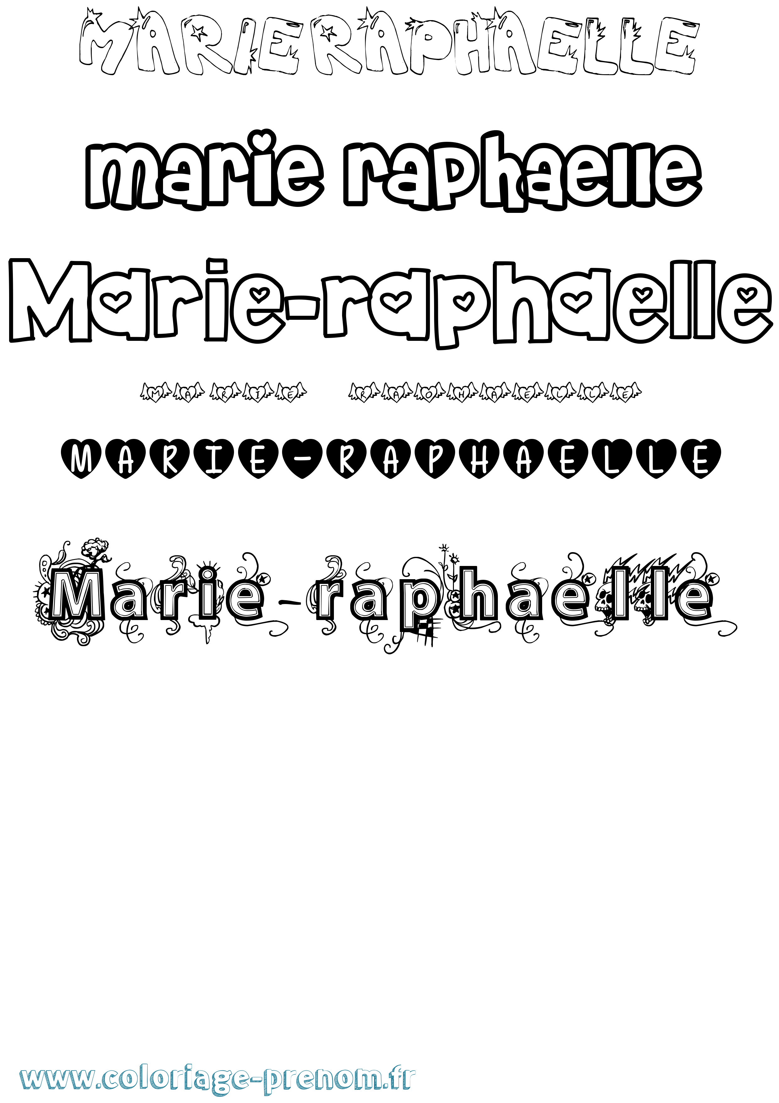 Coloriage Marie-Raphaelle Girly Coloriage prénom Marie-Raphaelle Girly