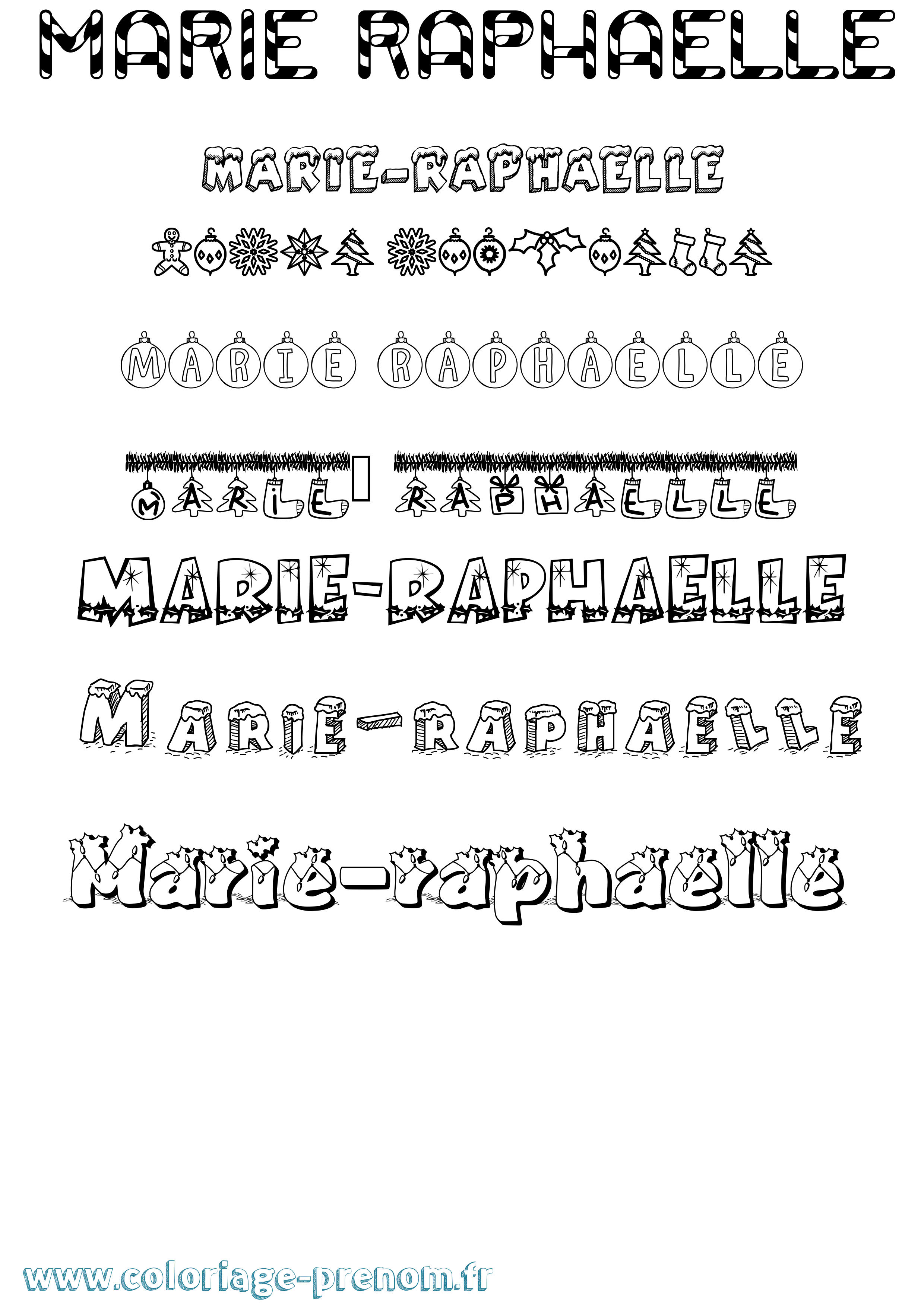 Coloriage Marie-Raphaelle Noël Coloriage prénom Marie-Raphaelle Noël