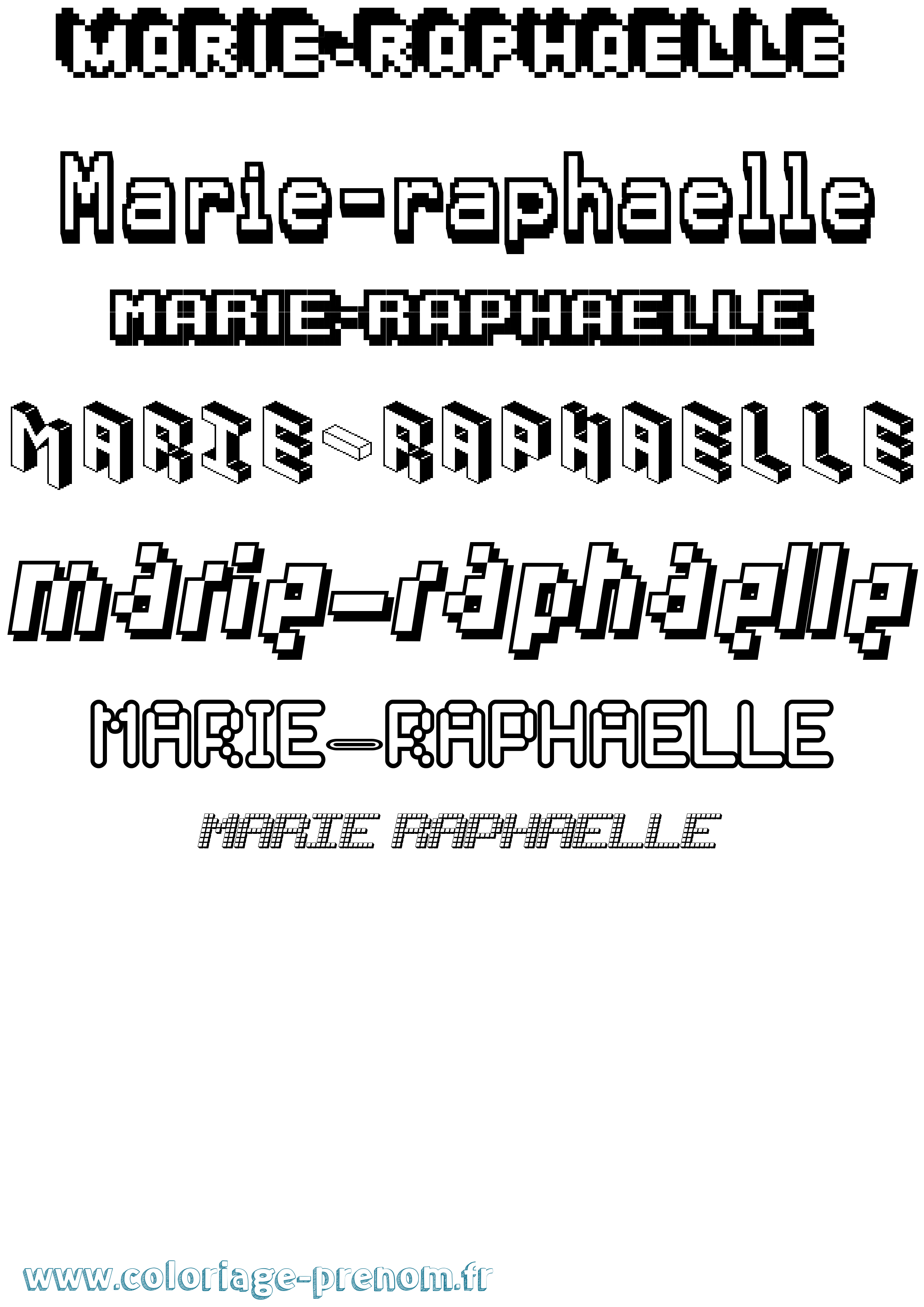 Coloriage Marie-Raphaelle Pixel Coloriage prénom Marie-Raphaelle Pixel