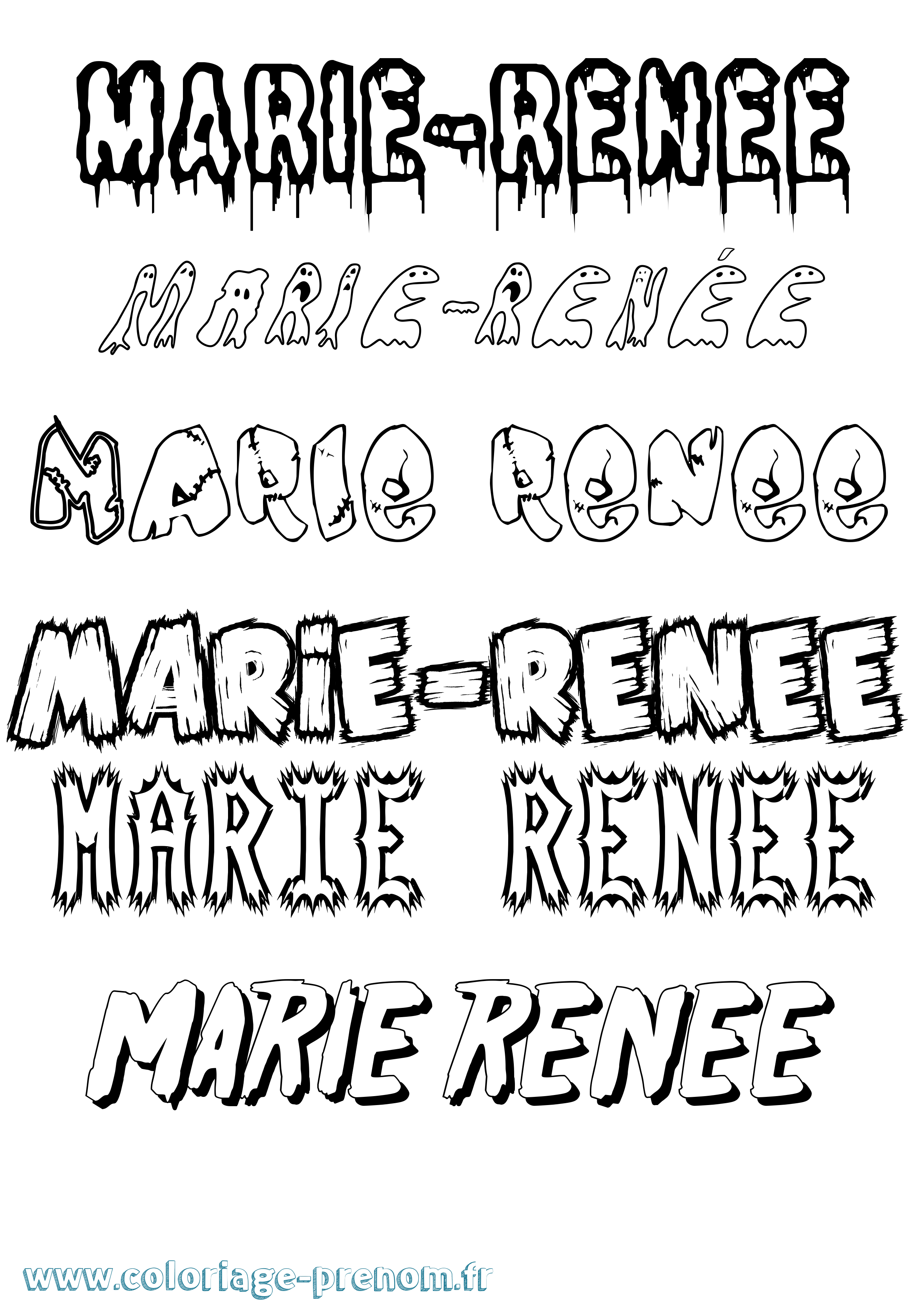 Coloriage Marie-Renée Frisson Coloriage prénom Marie-Renée Frisson