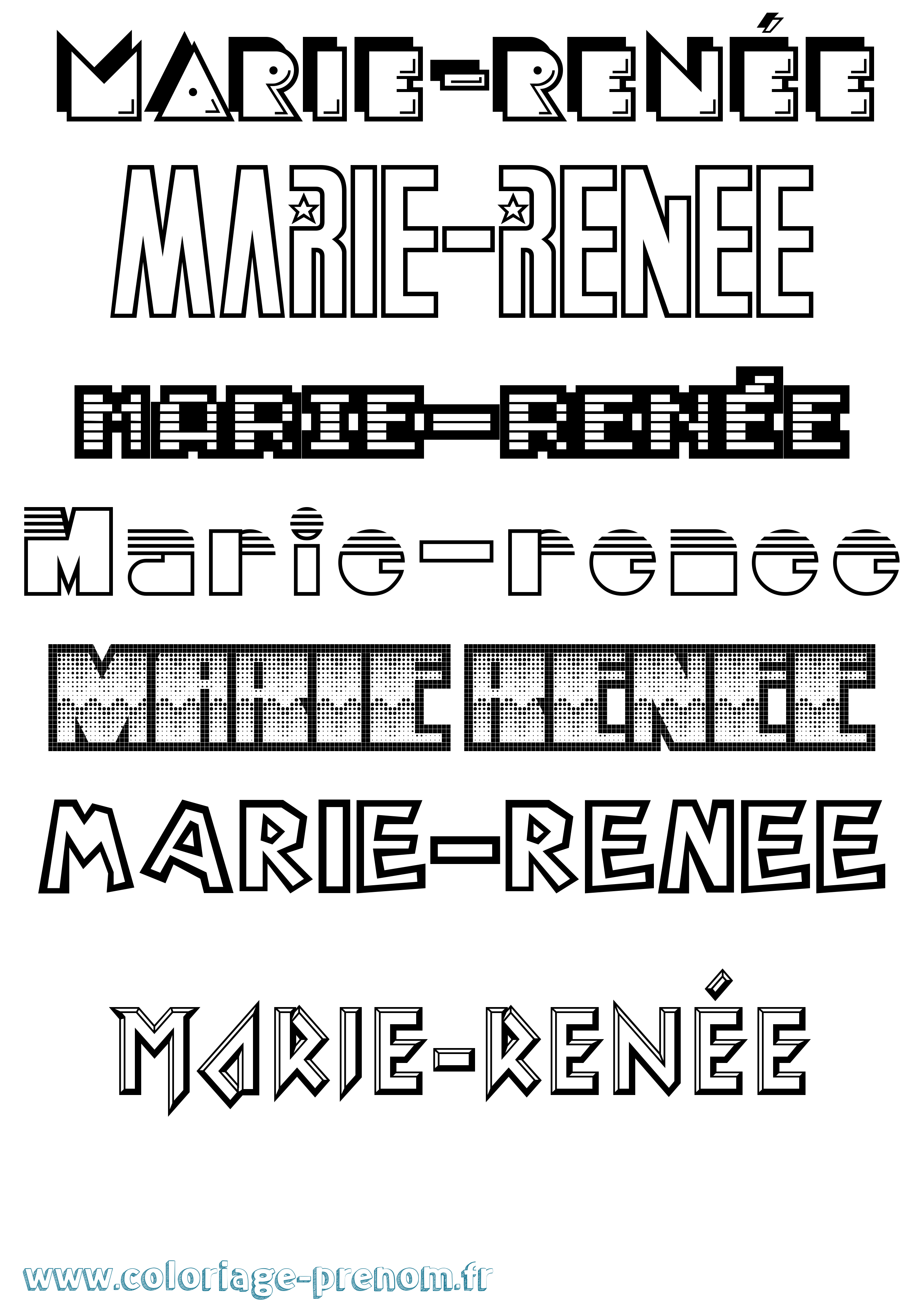 Coloriage Marie-Renée Jeux Vidéos Coloriage prénom Marie-Renée Jeux Vidéos