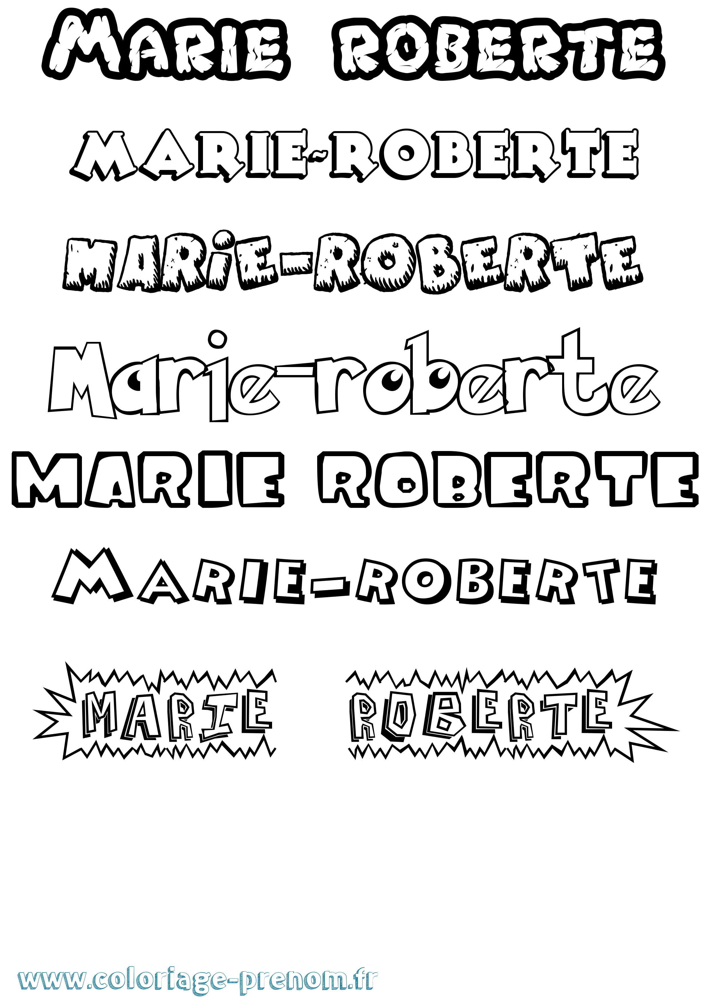 Coloriage Marie-Roberte Dessin Animé Coloriage prénom Marie-Roberte Dessin Animé