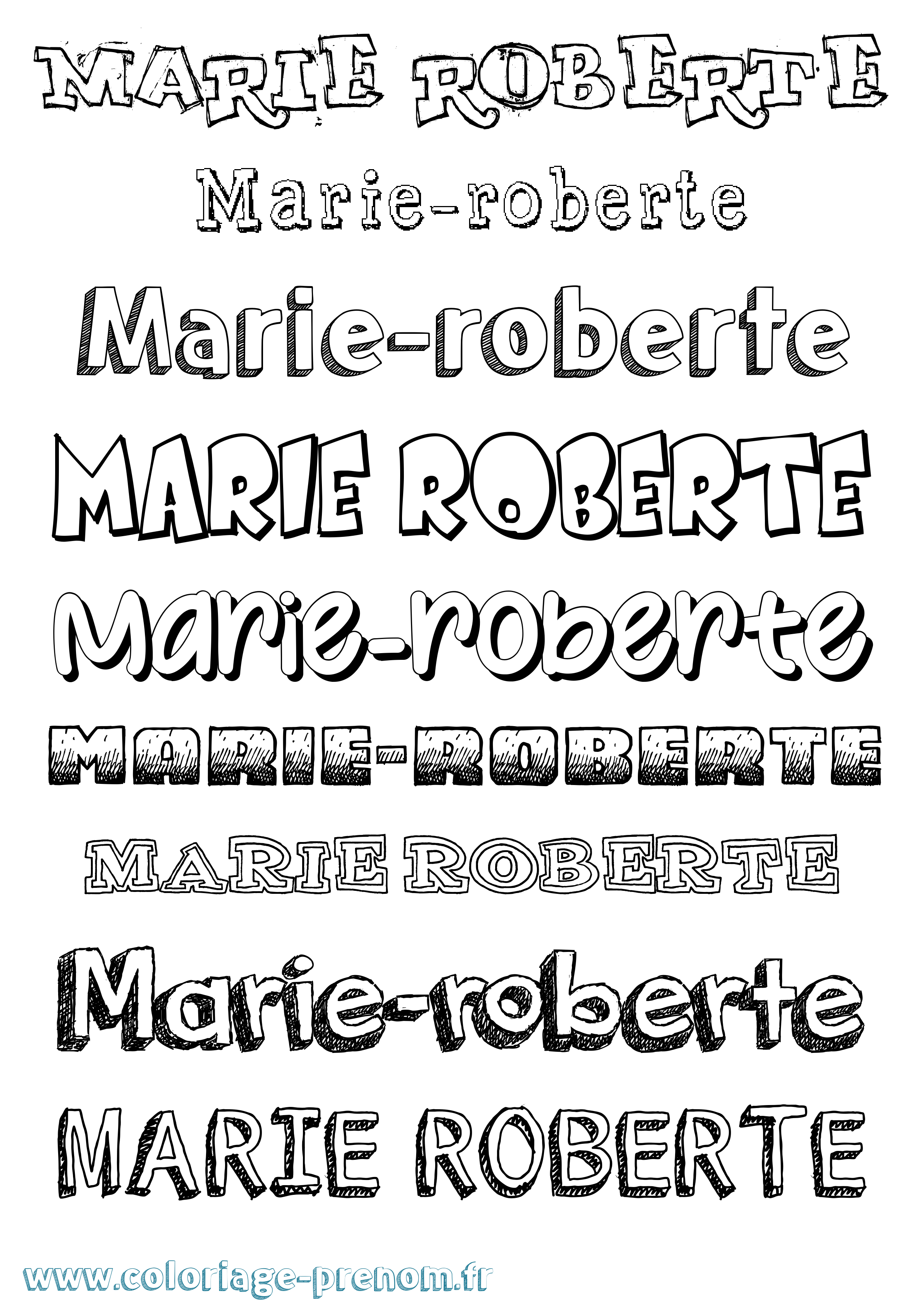 Coloriage Marie-Roberte Dessiné Coloriage prénom Marie-Roberte Dessiné