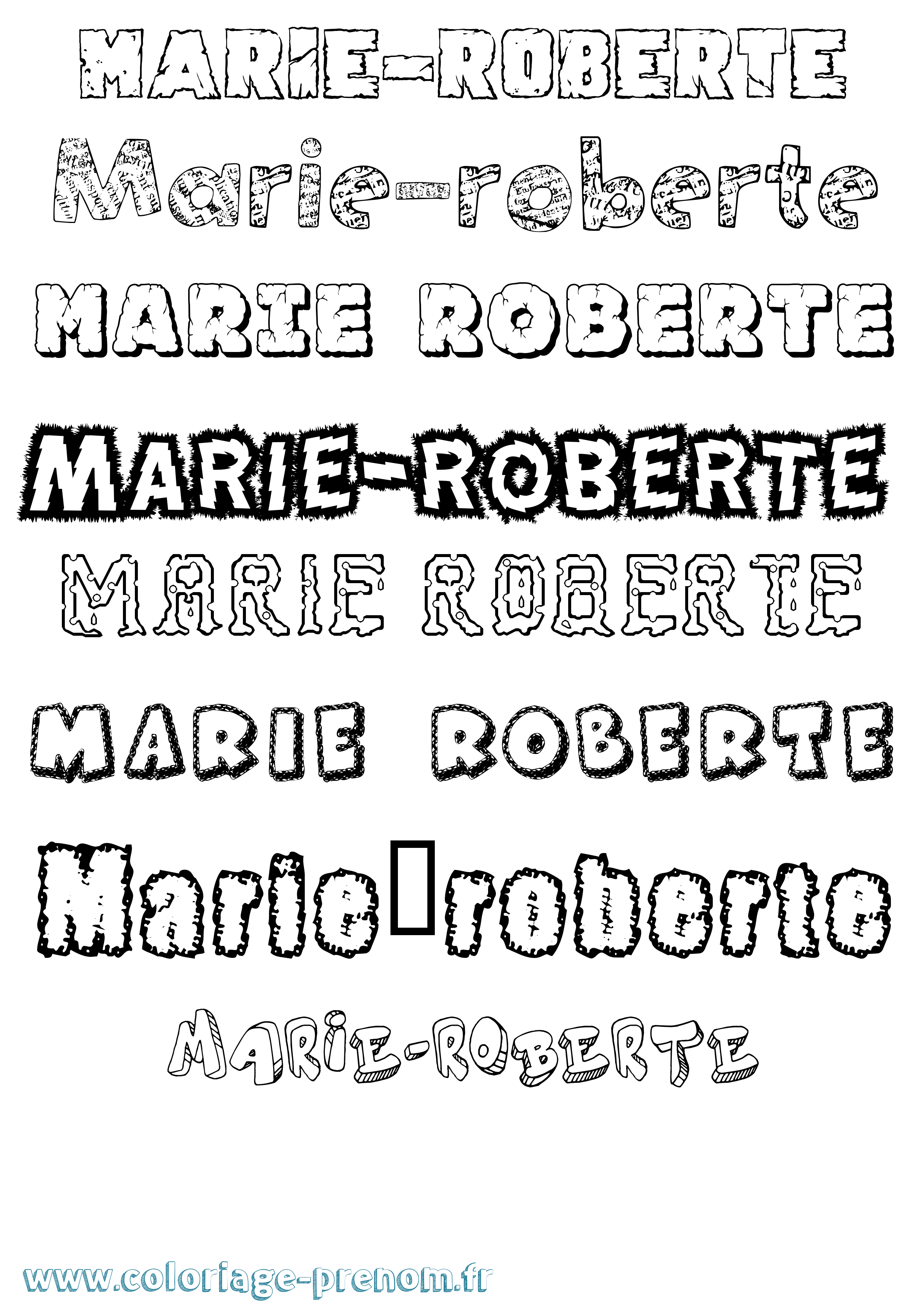 Coloriage Marie-Roberte Destructuré Coloriage prénom Marie-Roberte Destructuré