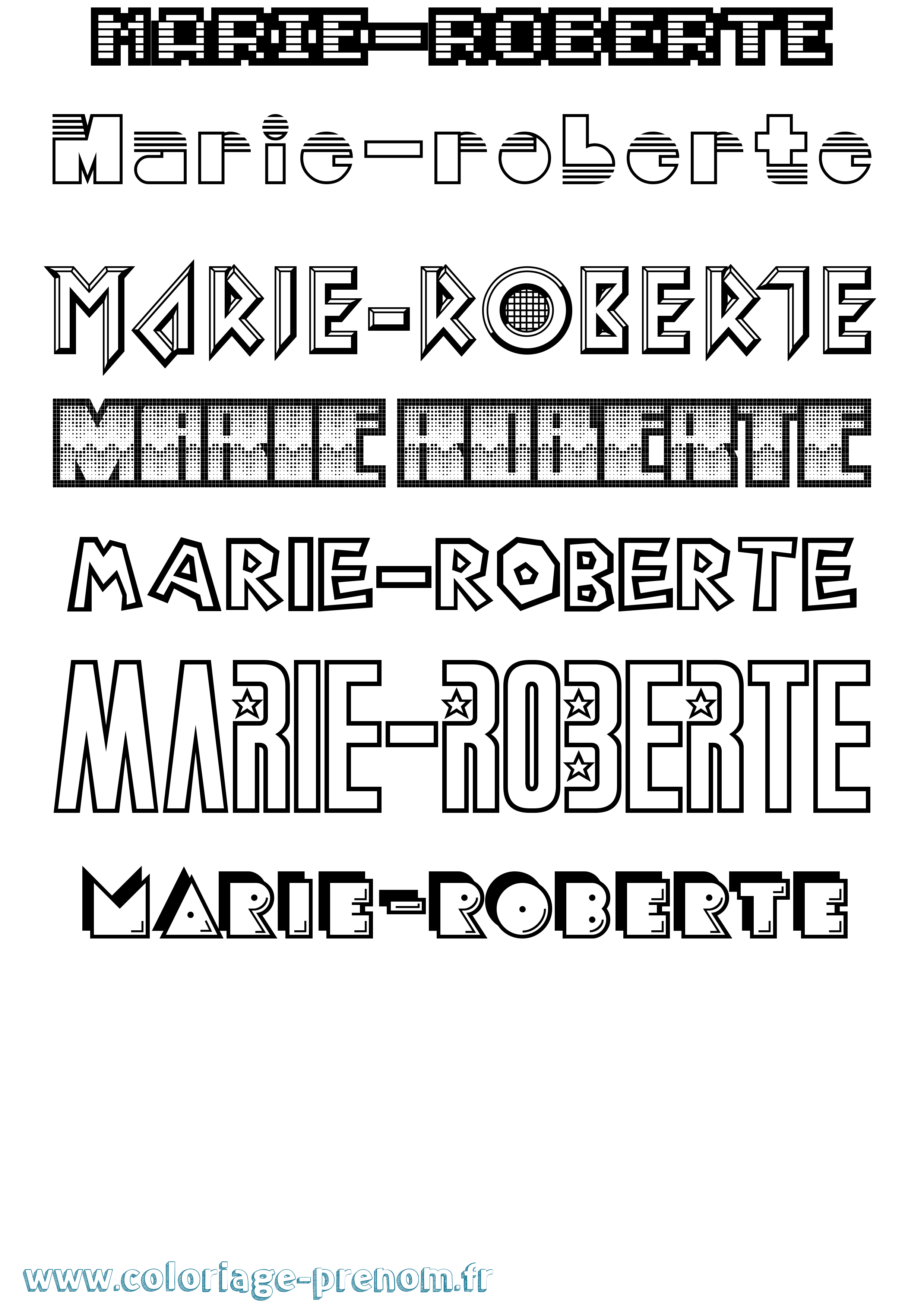 Coloriage Marie-Roberte Jeux Vidéos Coloriage prénom Marie-Roberte Jeux Vidéos