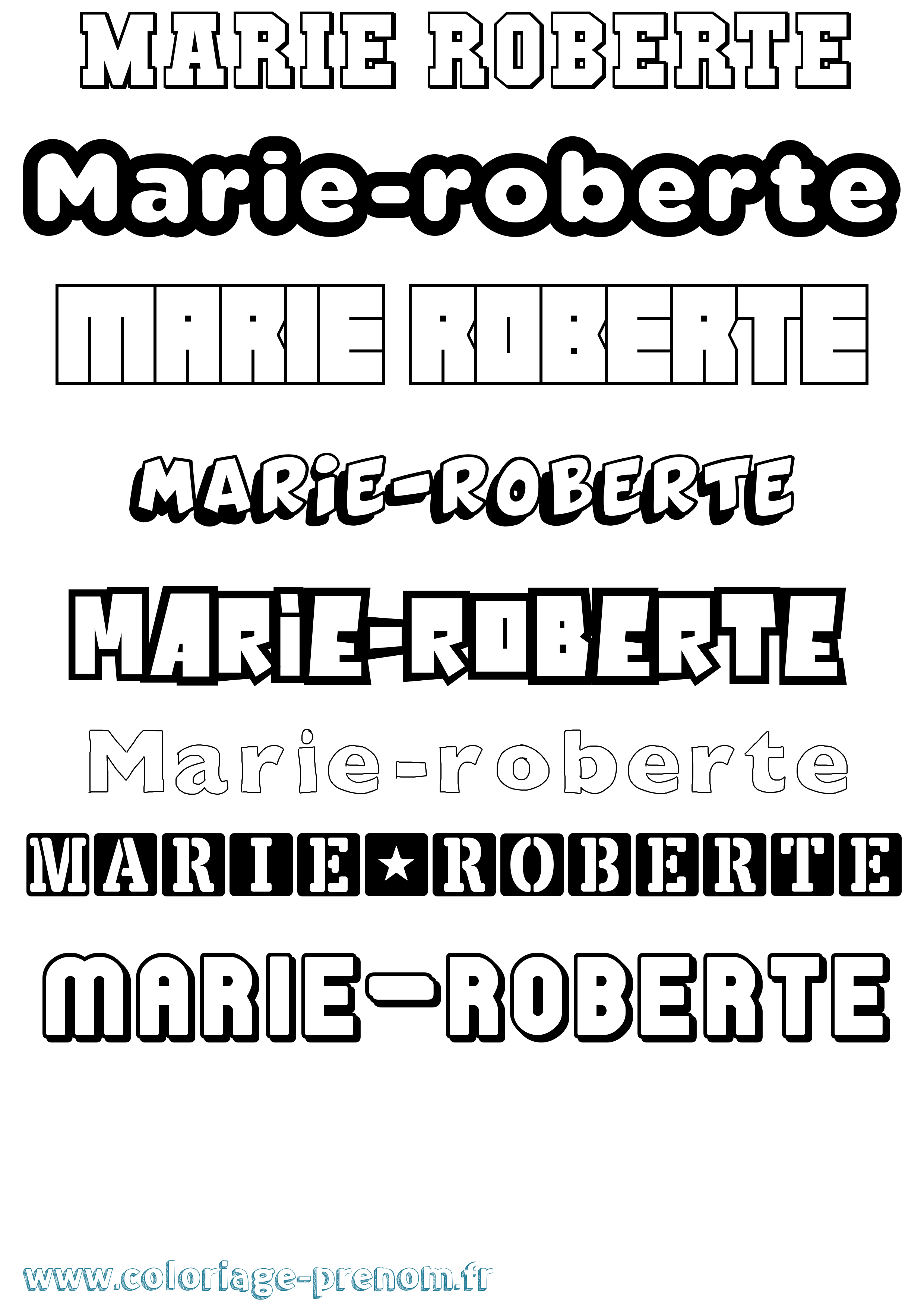 Coloriage Marie-Roberte Simple Coloriage prénom Marie-Roberte Simple