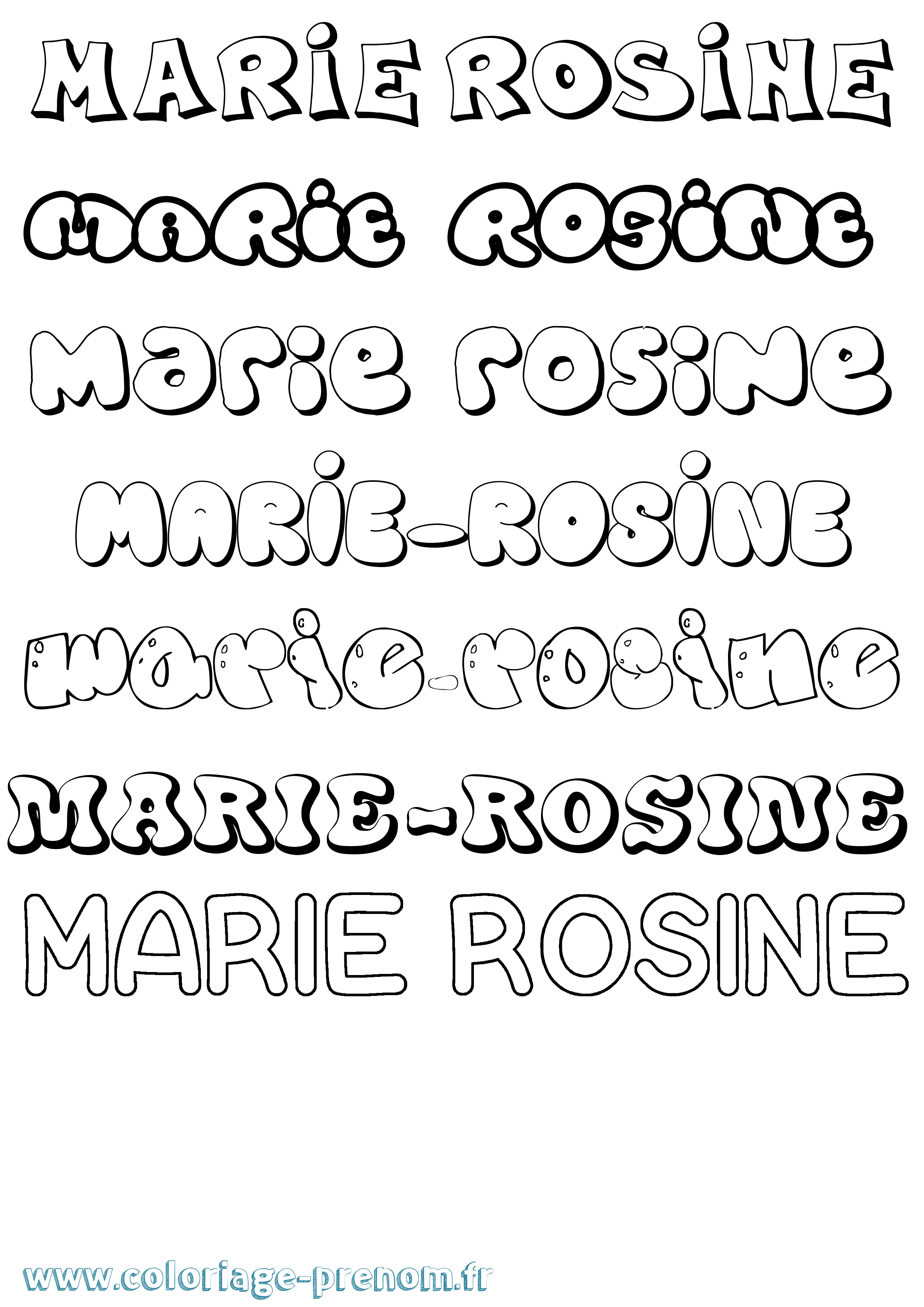 Coloriage Marie-Rosine Bubble Coloriage prénom Marie-Rosine Bubble