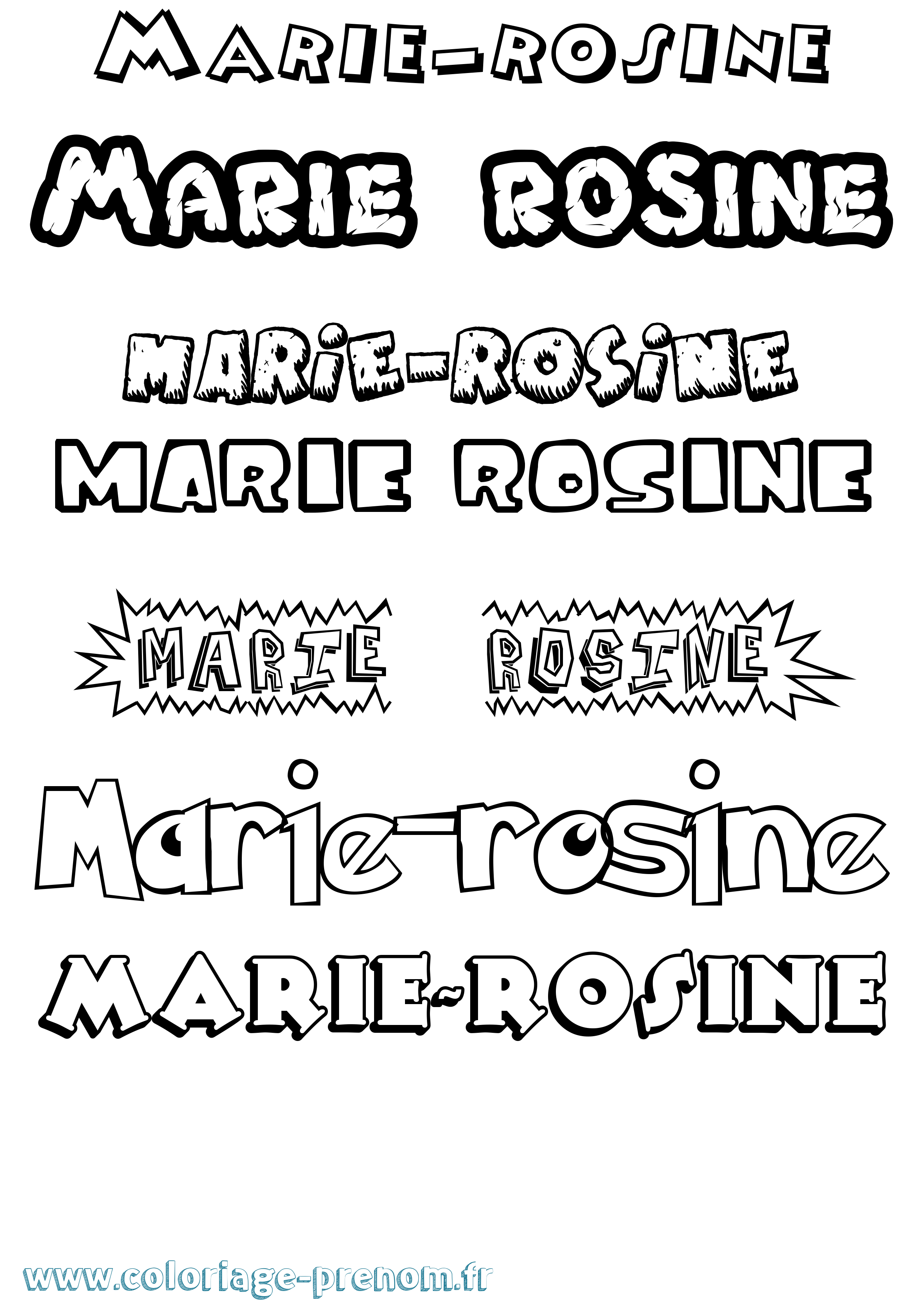 Coloriage Marie-Rosine Dessin Animé Coloriage prénom Marie-Rosine Dessin Animé