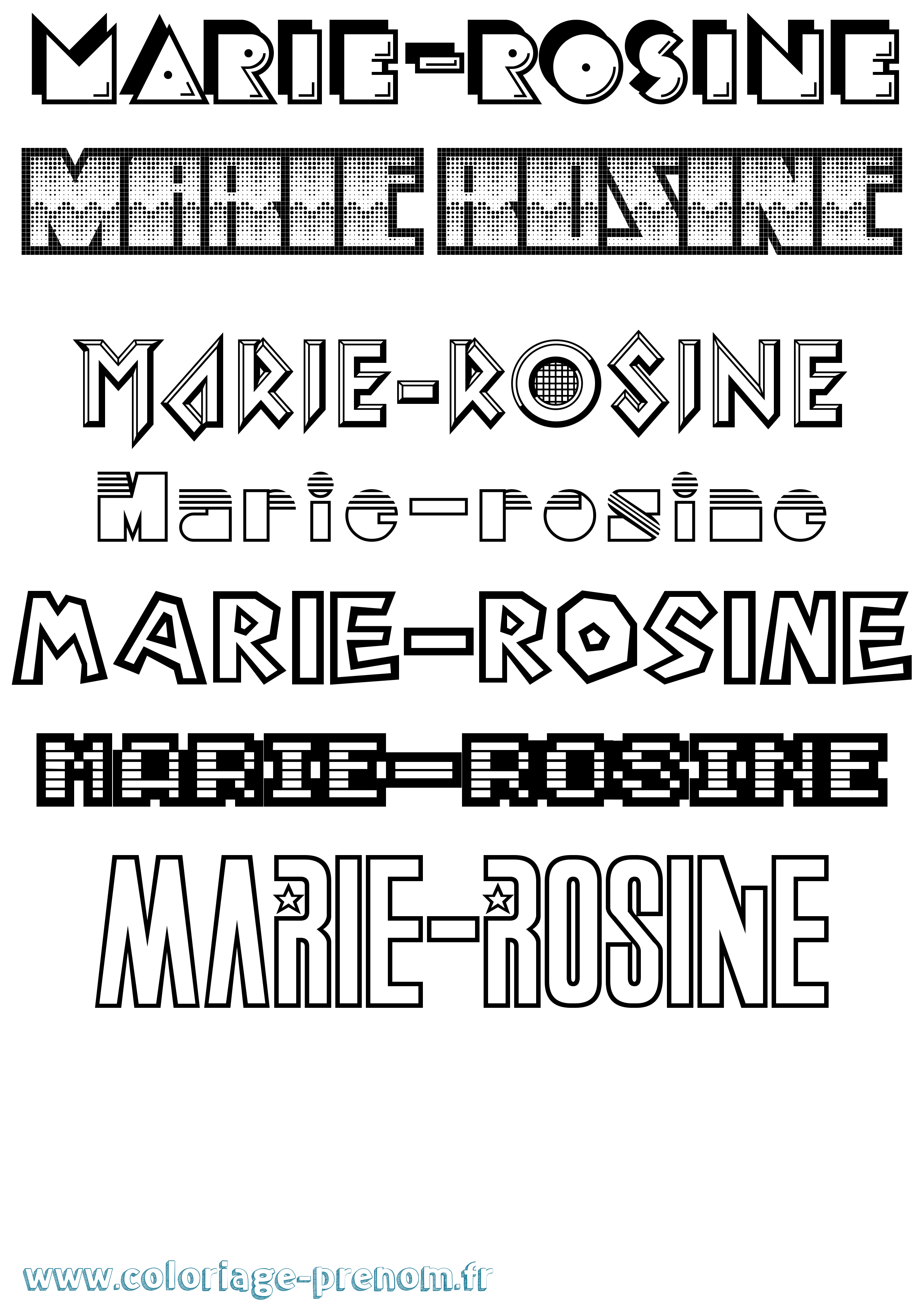 Coloriage Marie-Rosine Jeux Vidéos Coloriage prénom Marie-Rosine Jeux Vidéos