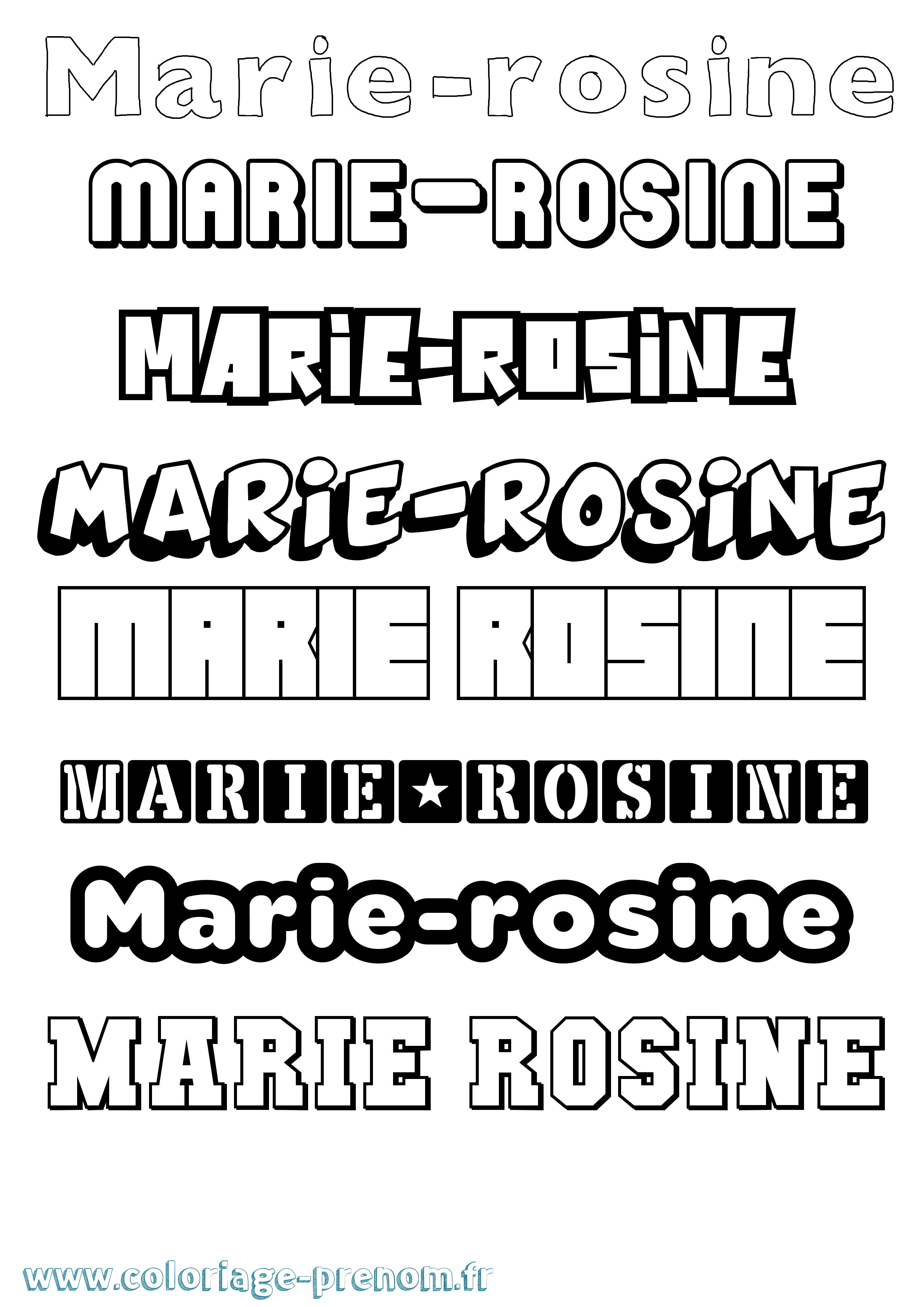 Coloriage Marie-Rosine Simple Coloriage prénom Marie-Rosine Simple