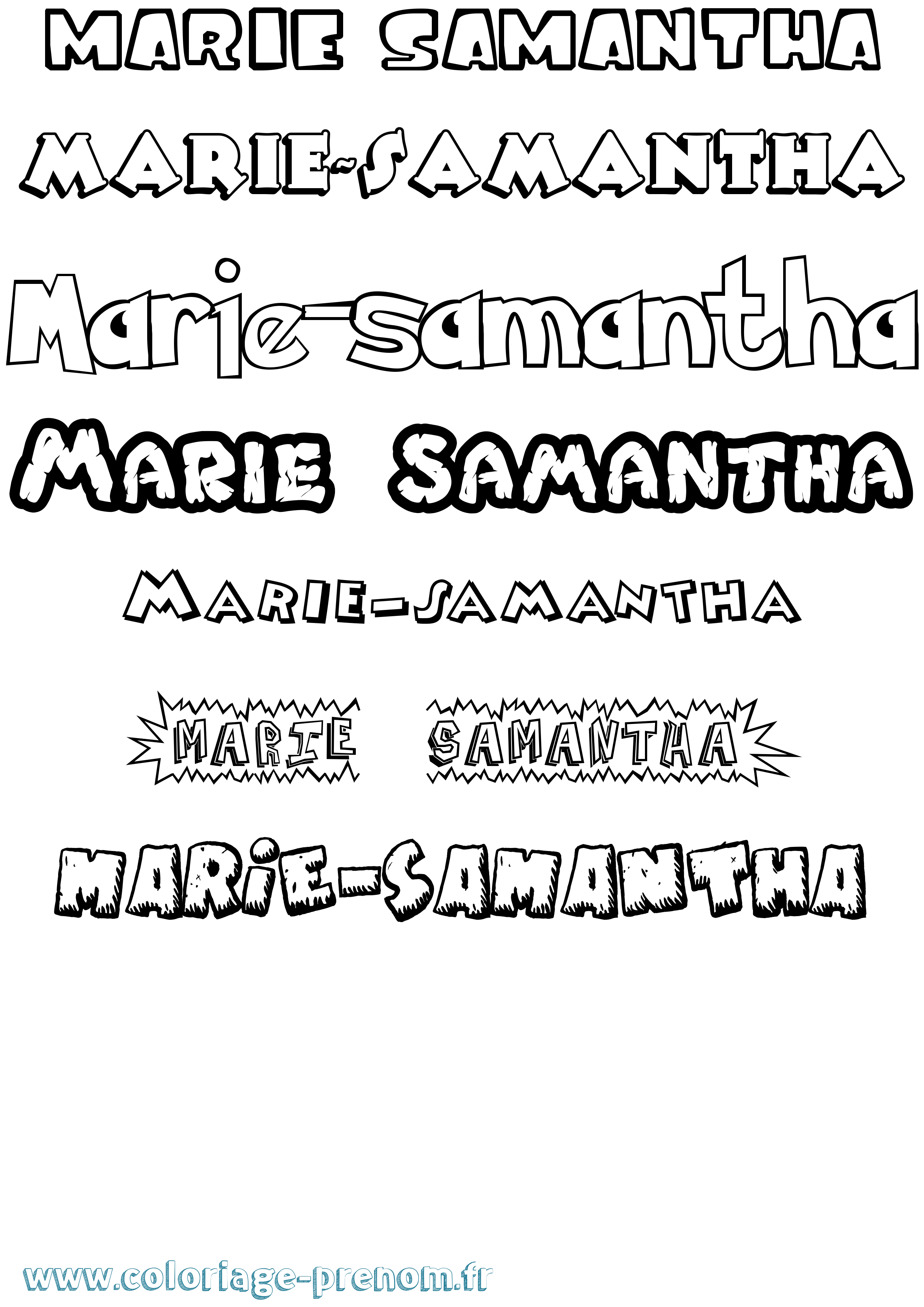 Coloriage Marie-Samantha Dessin Animé Coloriage prénom Marie-Samantha Dessin Animé