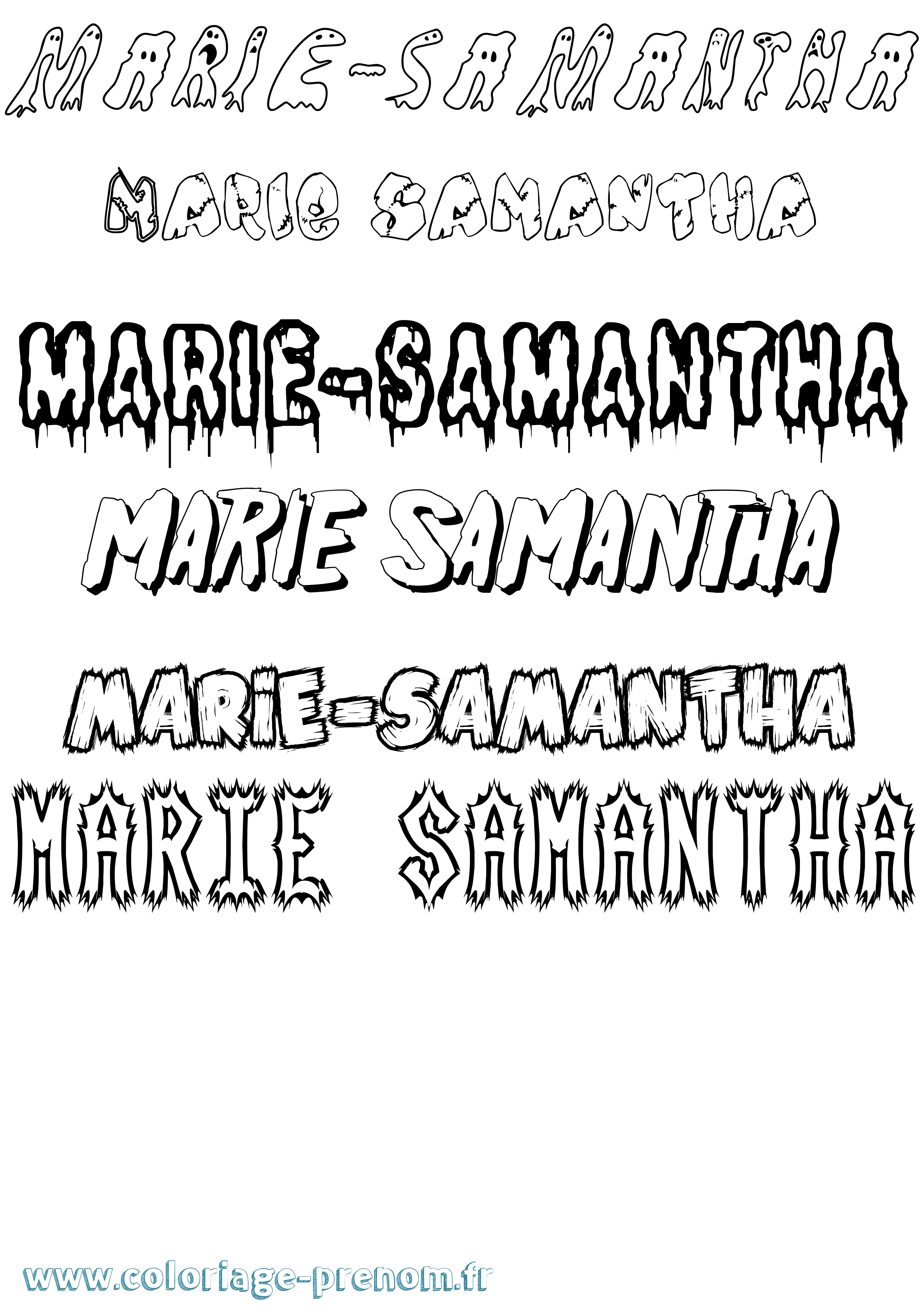 Coloriage Marie-Samantha Frisson Coloriage prénom Marie-Samantha Frisson
