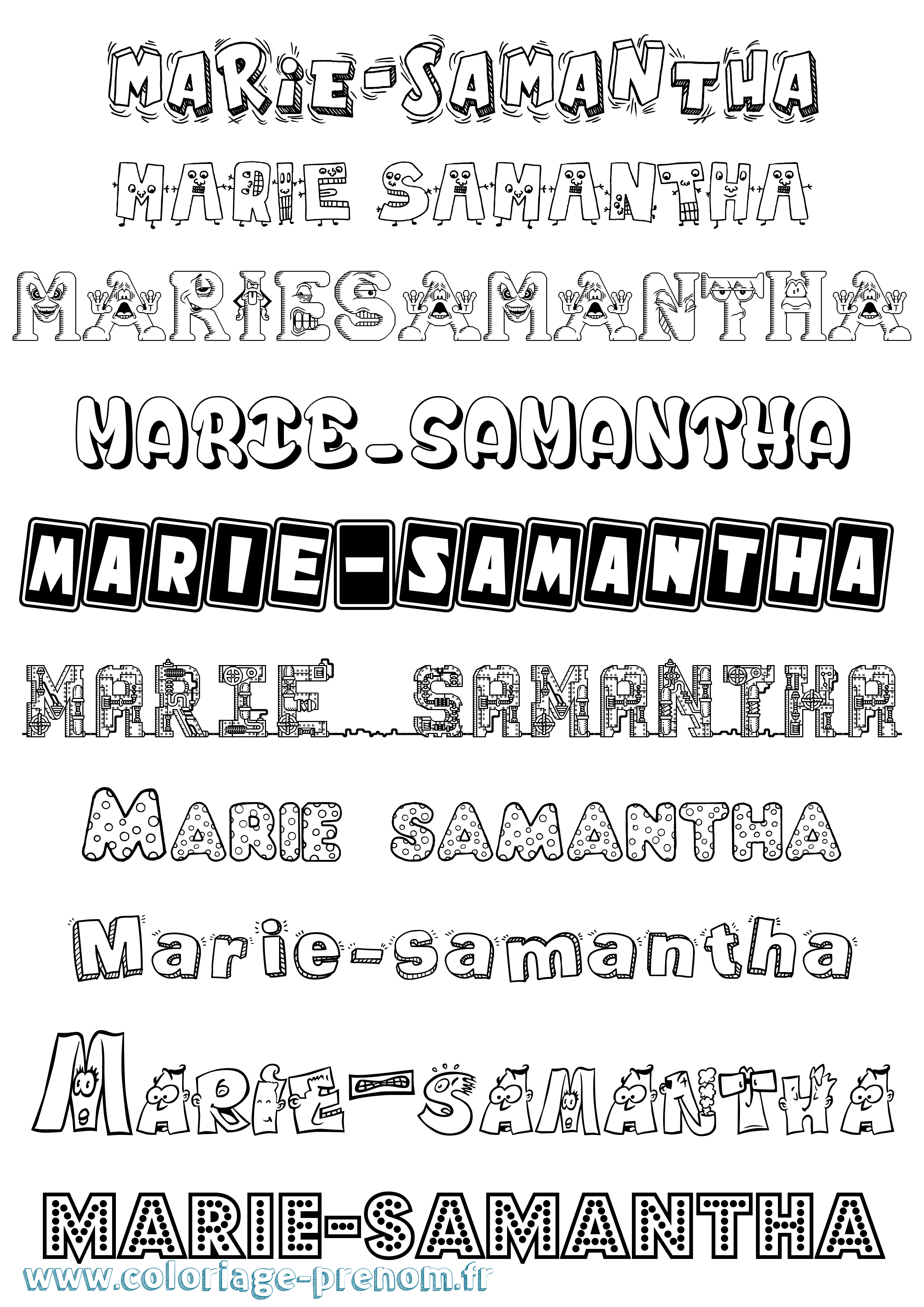 Coloriage Marie-Samantha Fun Coloriage prénom Marie-Samantha Fun