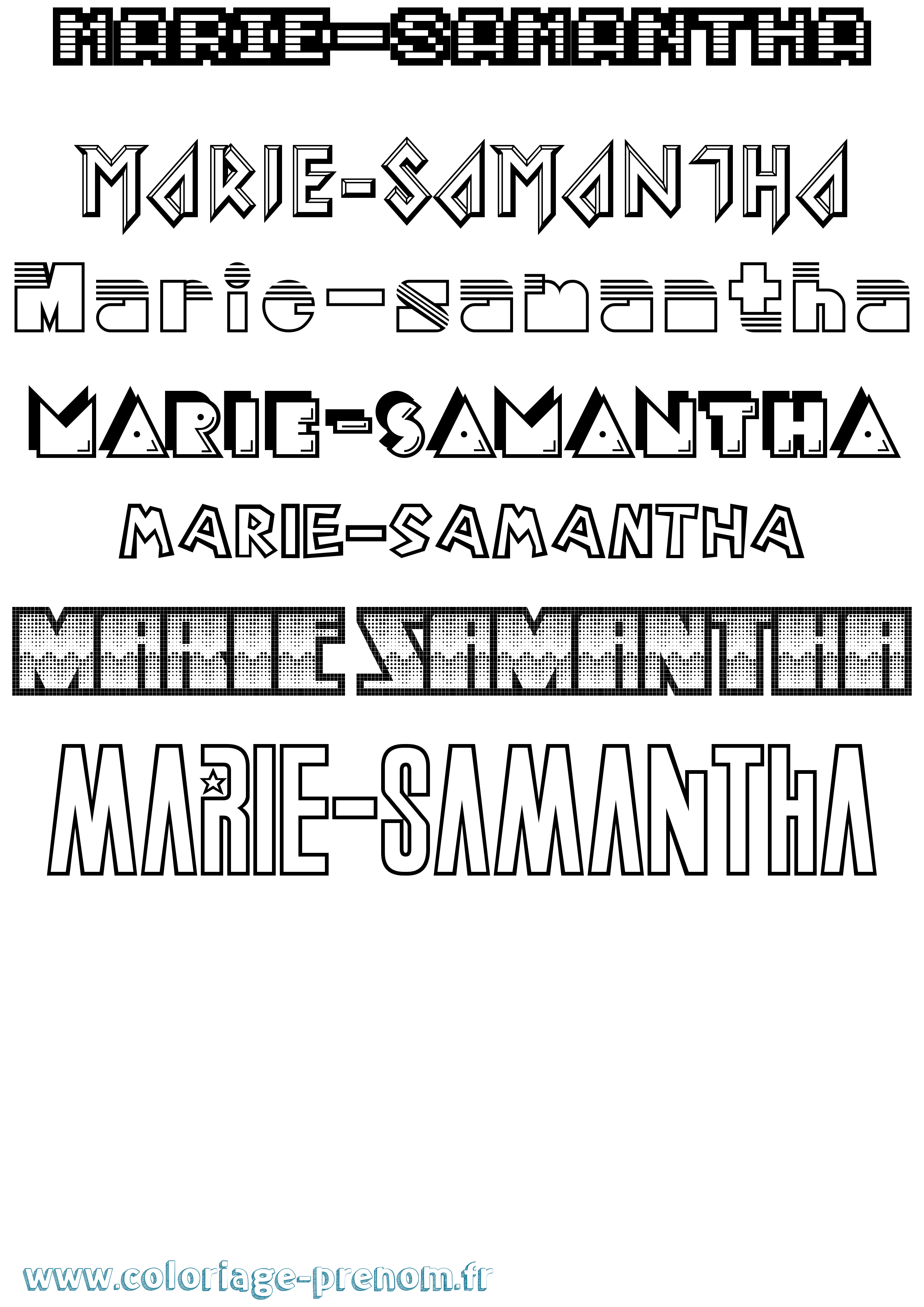 Coloriage Marie-Samantha Jeux Vidéos Coloriage prénom Marie-Samantha Jeux Vidéos