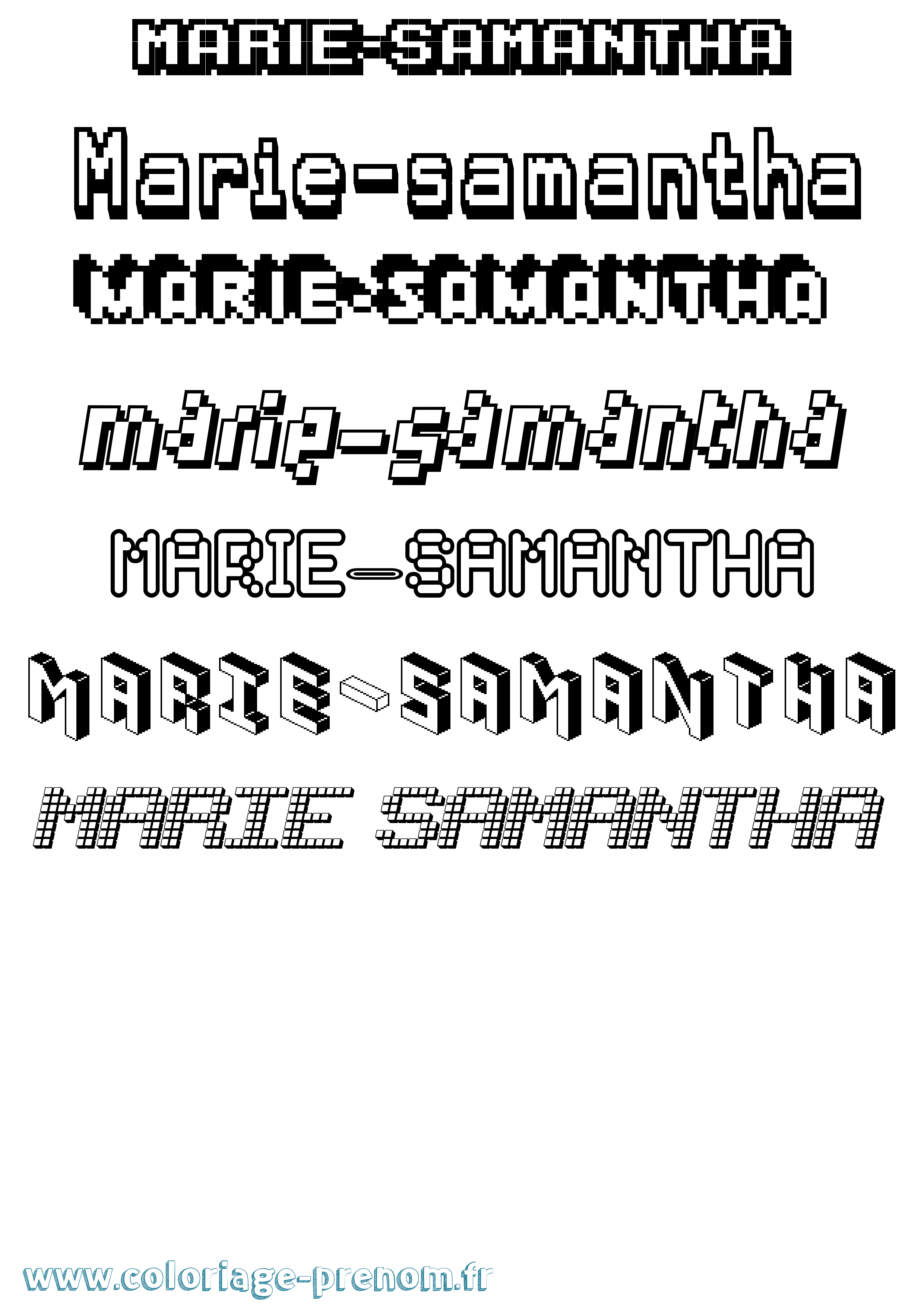 Coloriage Marie-Samantha Pixel Coloriage prénom Marie-Samantha Pixel