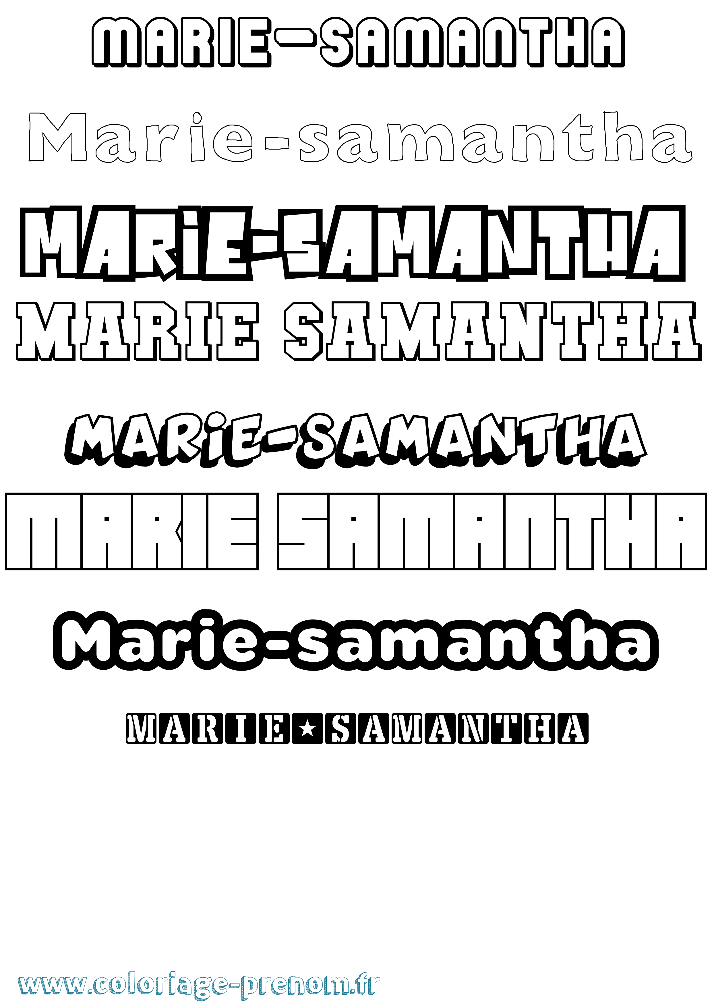 Coloriage Marie-Samantha Simple Coloriage prénom Marie-Samantha Simple