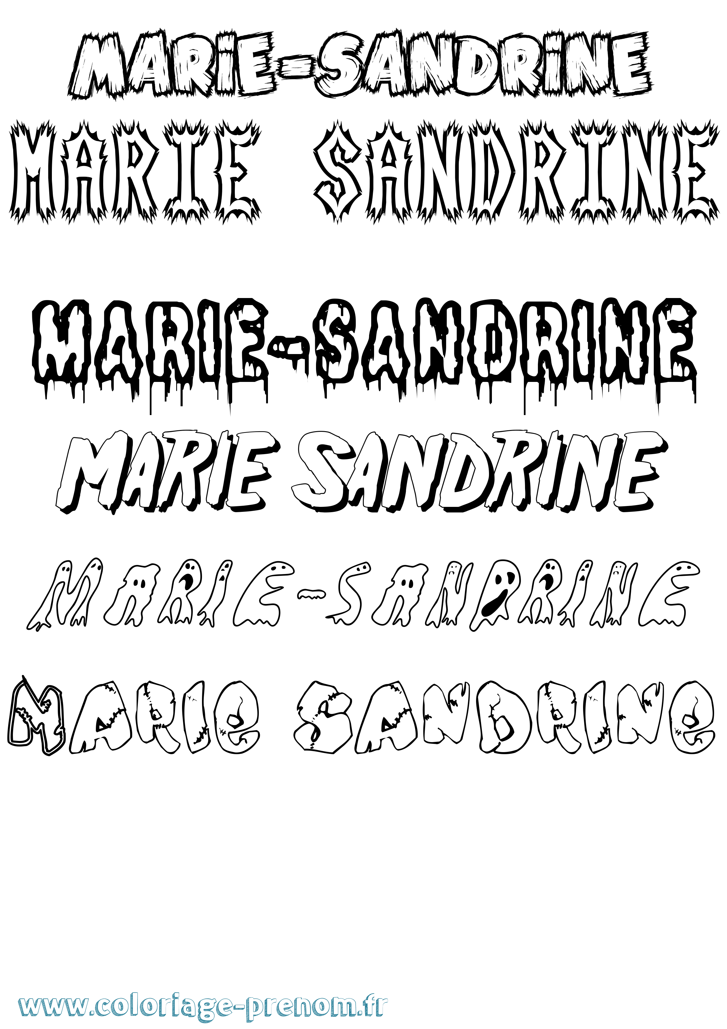 Coloriage Marie-Sandrine Frisson Coloriage prénom Marie-Sandrine Frisson