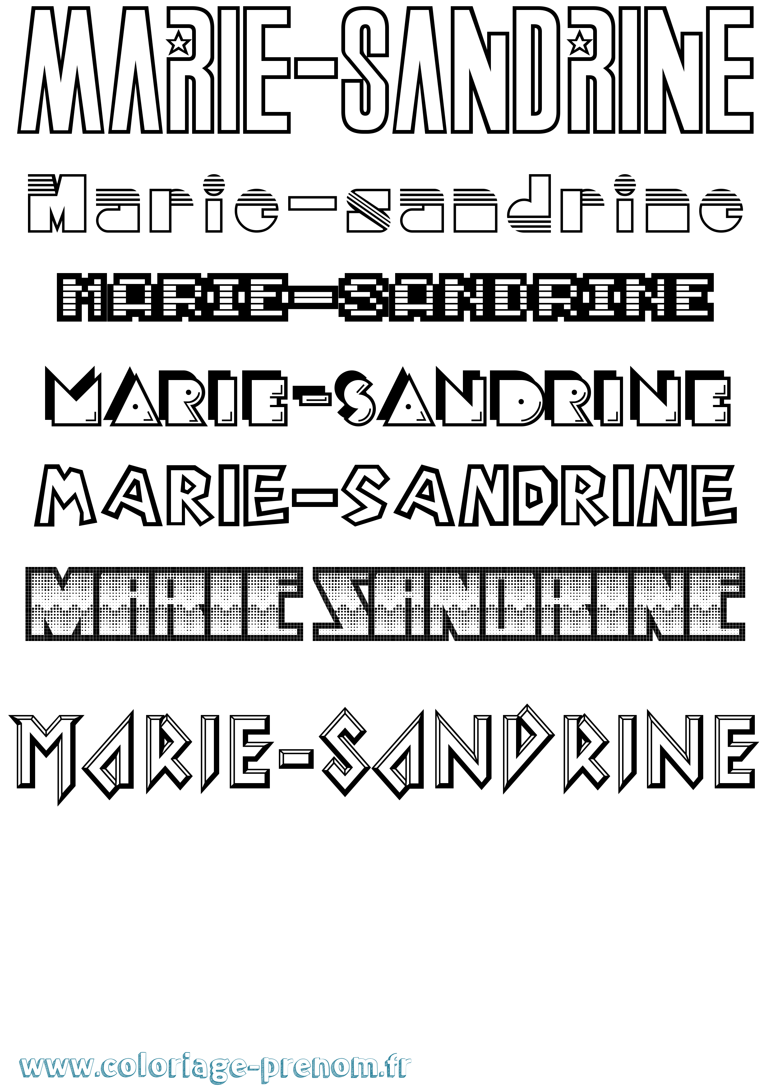Coloriage Marie-Sandrine Jeux Vidéos Coloriage prénom Marie-Sandrine Jeux Vidéos
